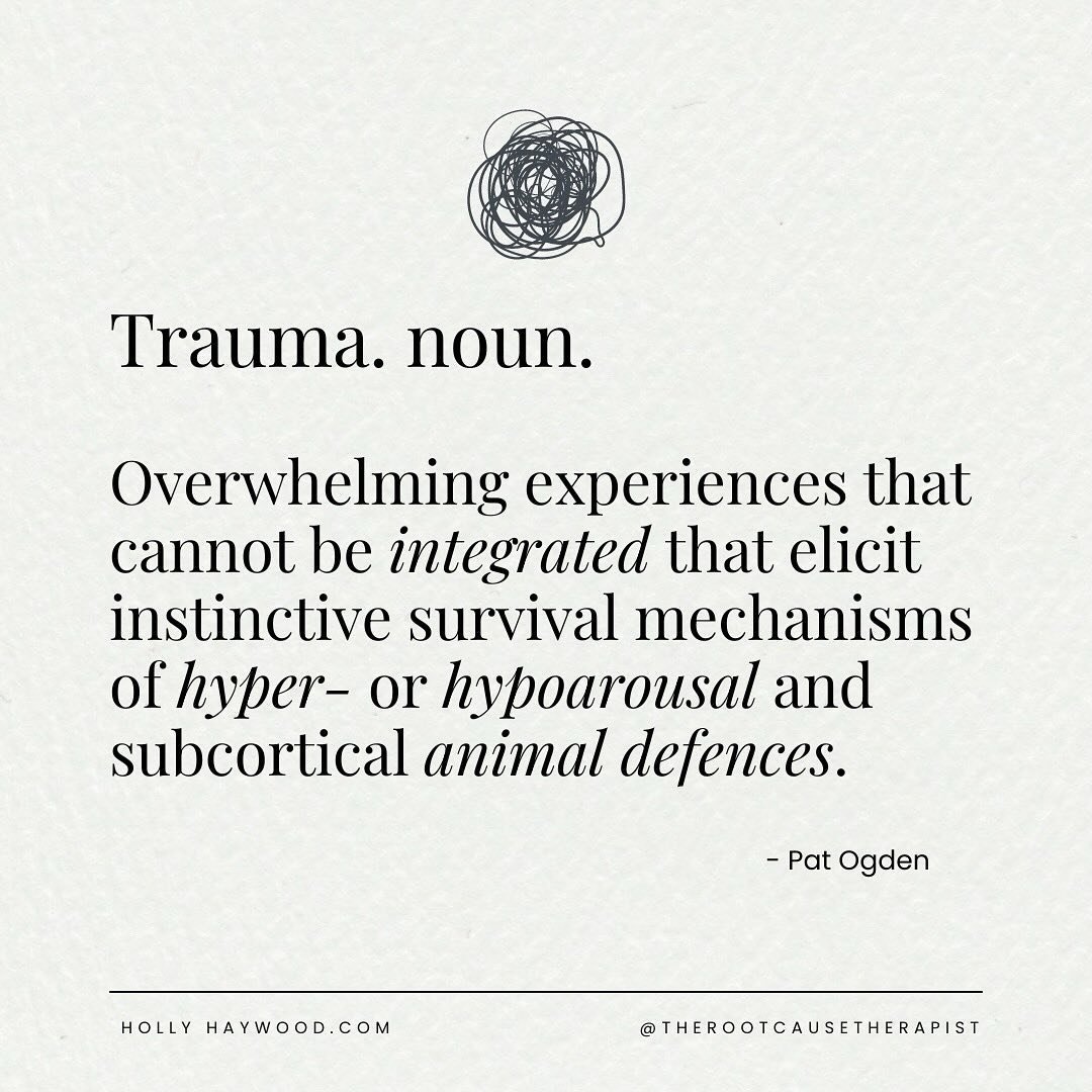 Trauma doesn&rsquo;t lie in an event, it lies in our brain, mind and body&rsquo;s response to the event.
&nbsp;
🧠 At its core, trauma results from an event (or enduring set of experiences) that overwhelms the central nervous system - essentially, th