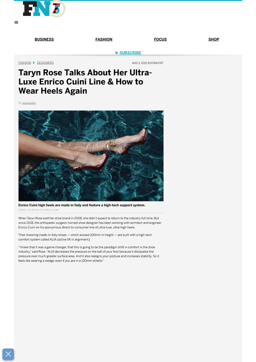 Taryn Rose Talks Enrico Cuini Luxury Brand and How to Return to Heels – Footwear News_Page_1.png
