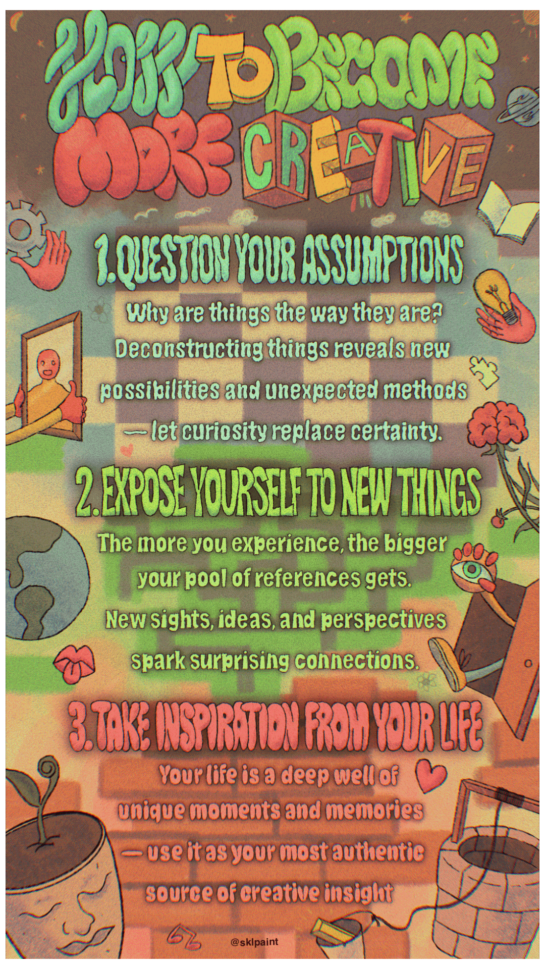 HOW TO BECOME CREATIVE, animated poster