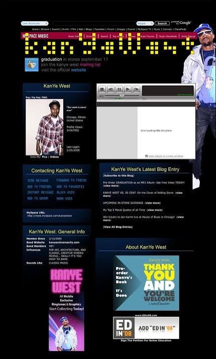 Kanye's MySpace