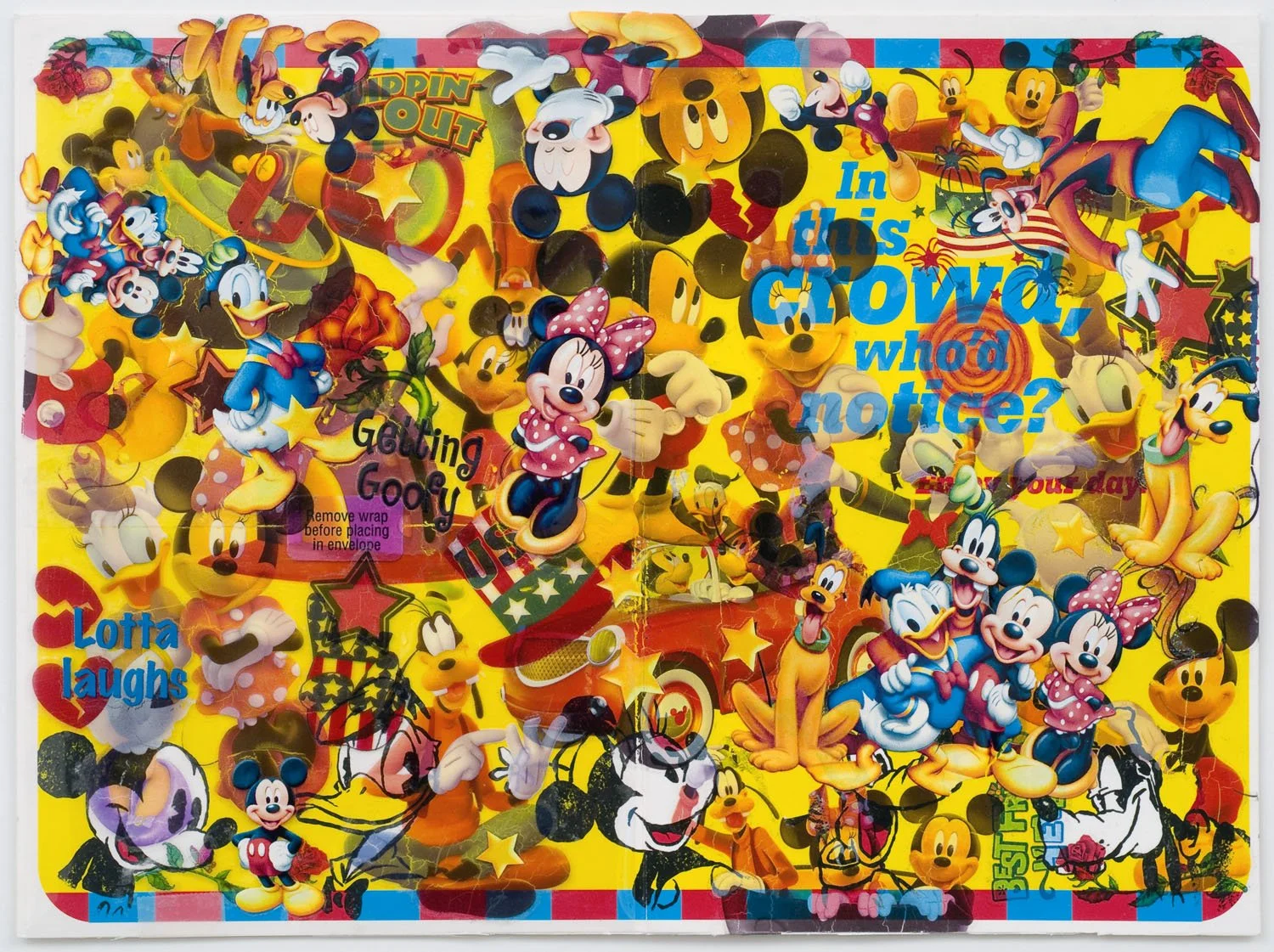 Remarks, 2008, Temp. tattoos and transfers on greeting card, 8 x 11"