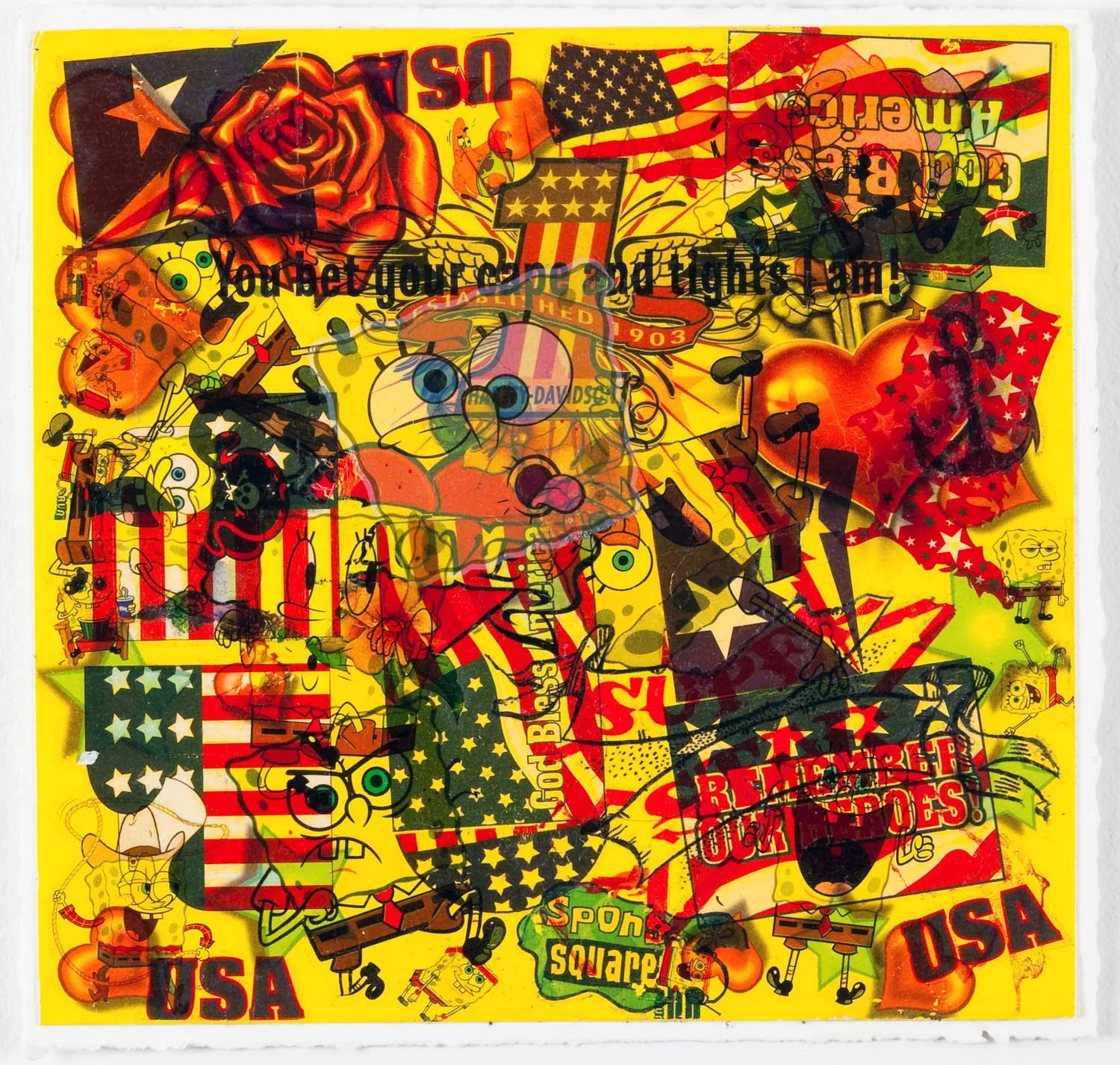 Recall, 2008, Temporary tattoos on paper, 6 x 6"