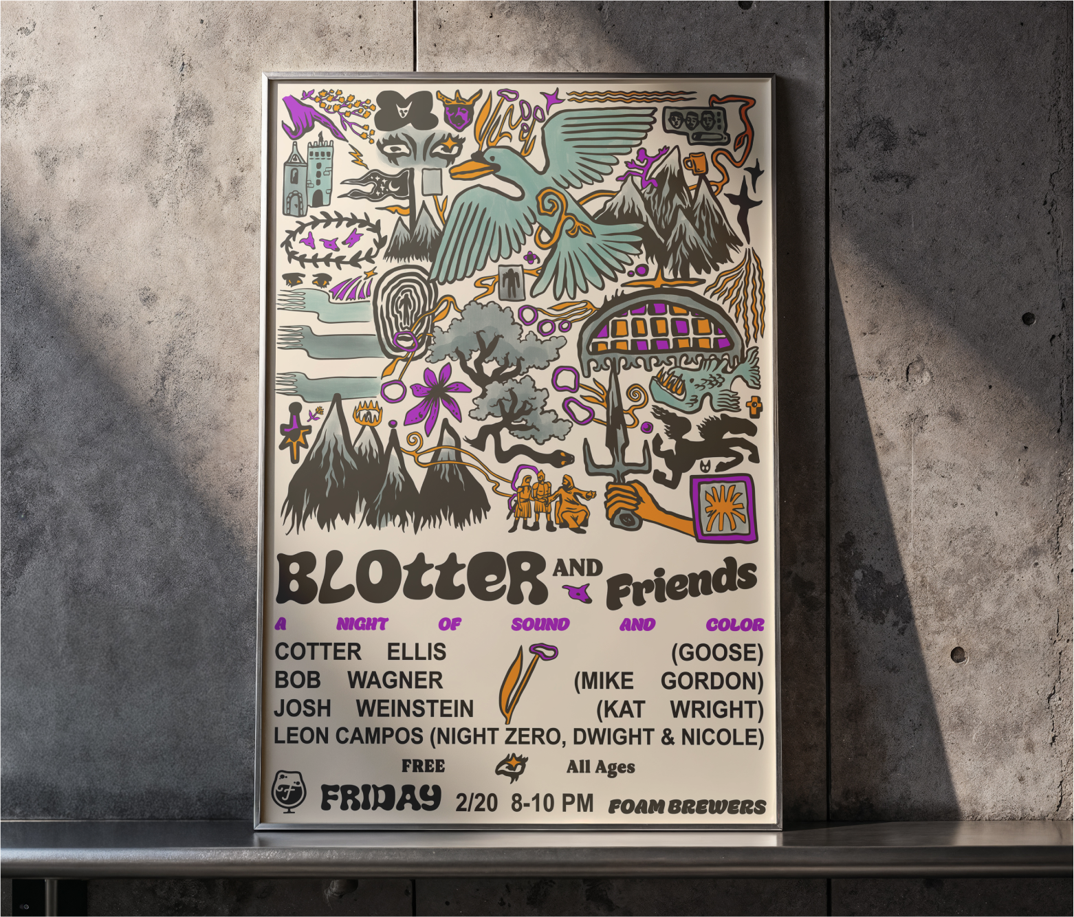 Poster for Cotter Ellis and bandmates, 2025