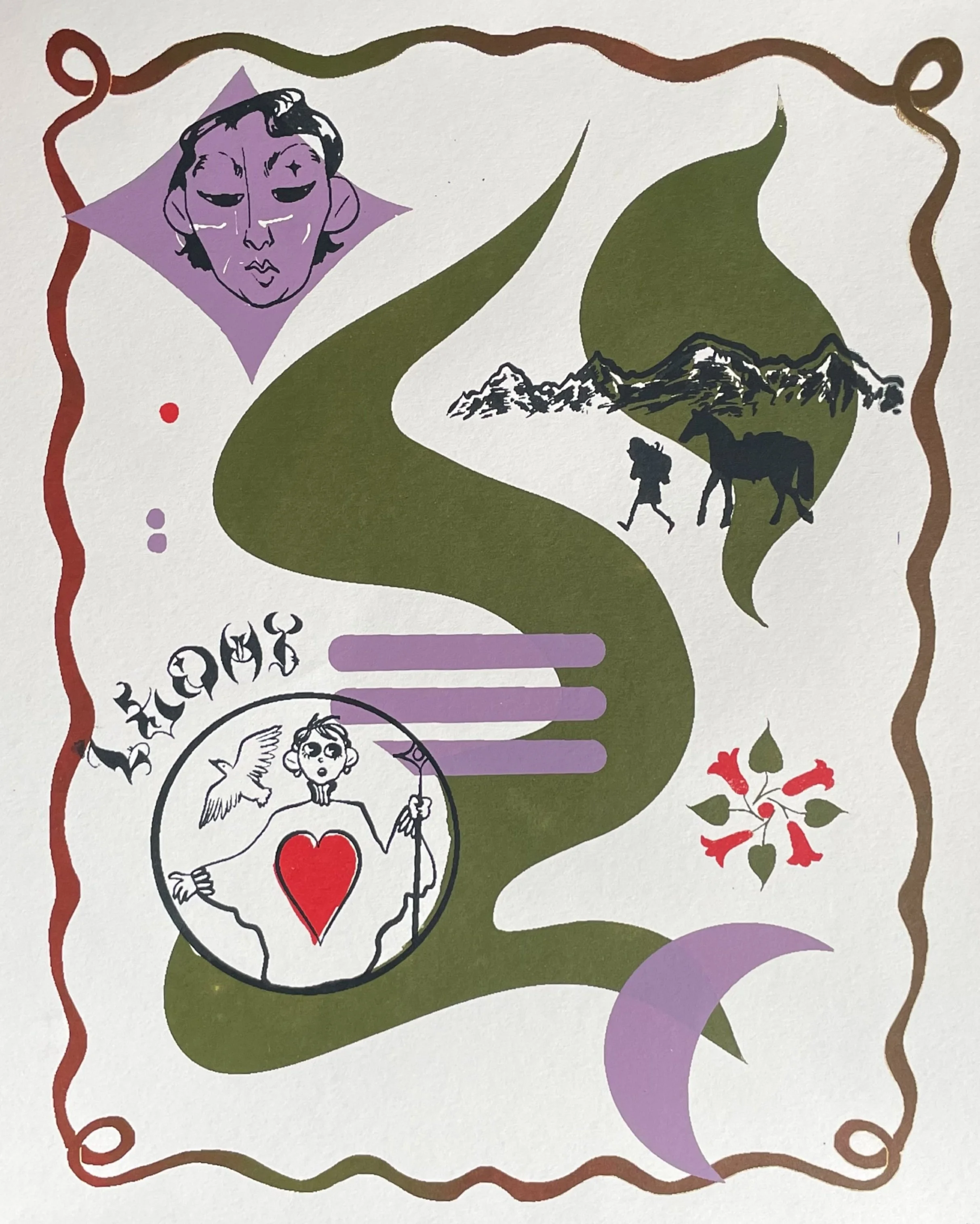 Leoht 2, screen print on paper, 11.5 x 14"