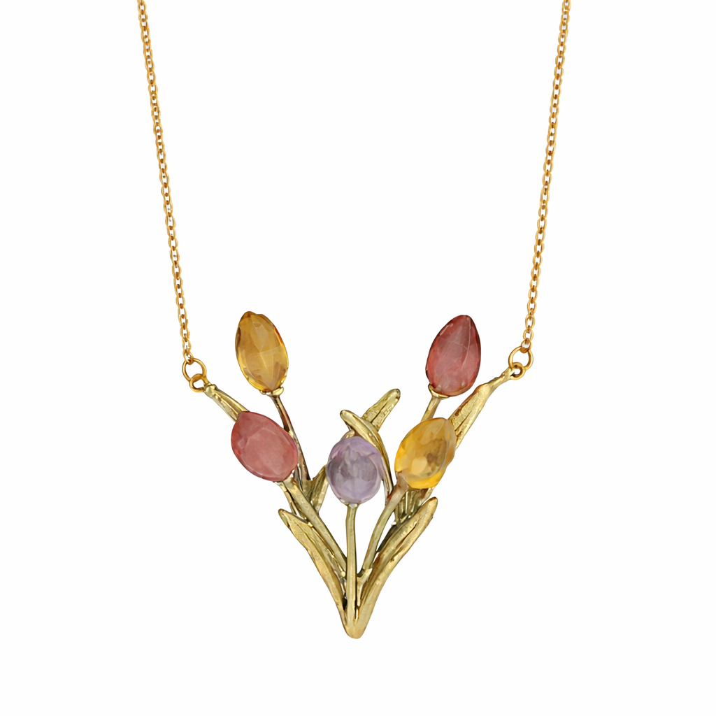 Tulip Botanical Pendant Necklace (16" Adjustable)