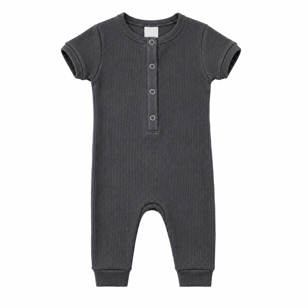 Organic Waffle Romper I Gray