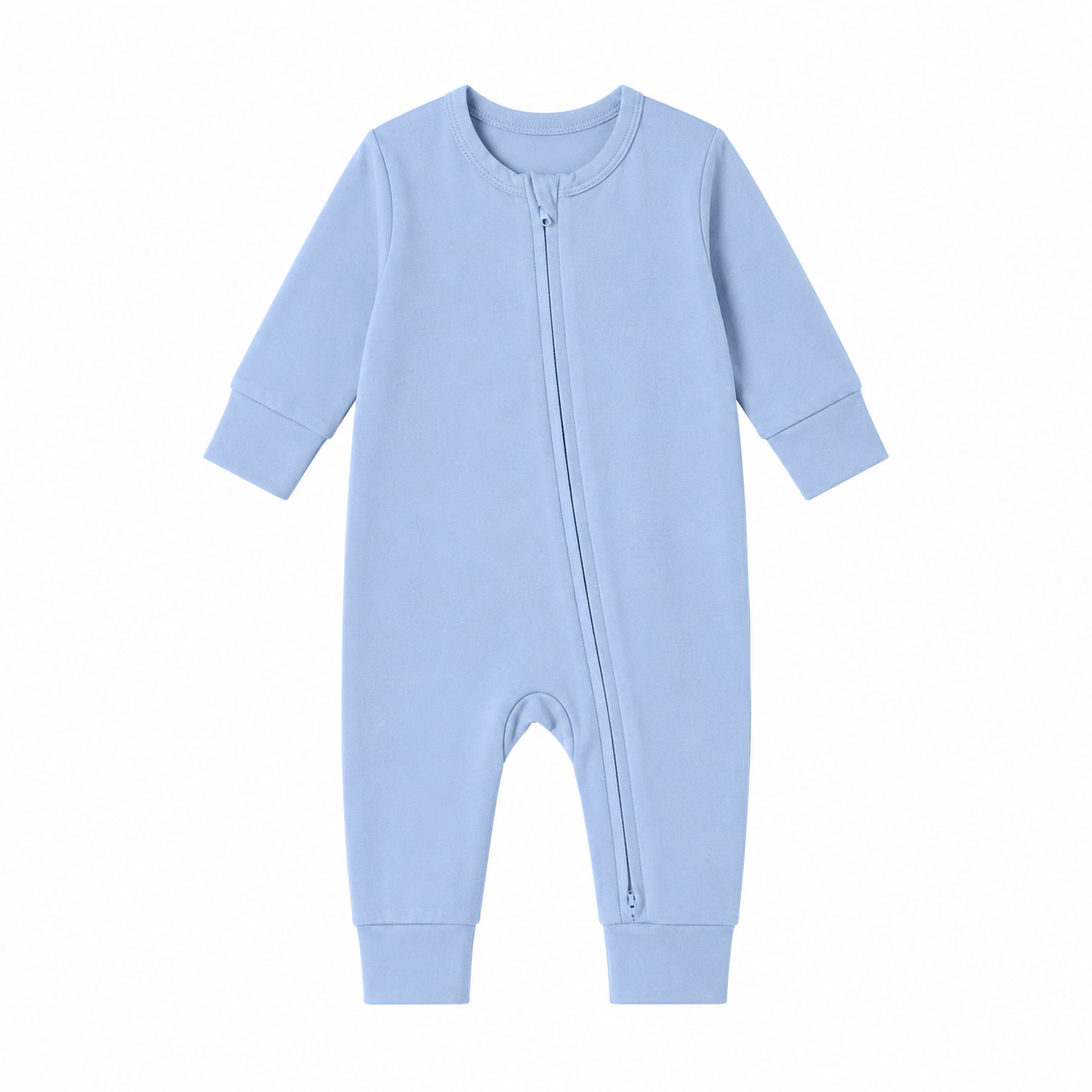 Organic Cotton Snuggles Zippered Romper I Night Blue