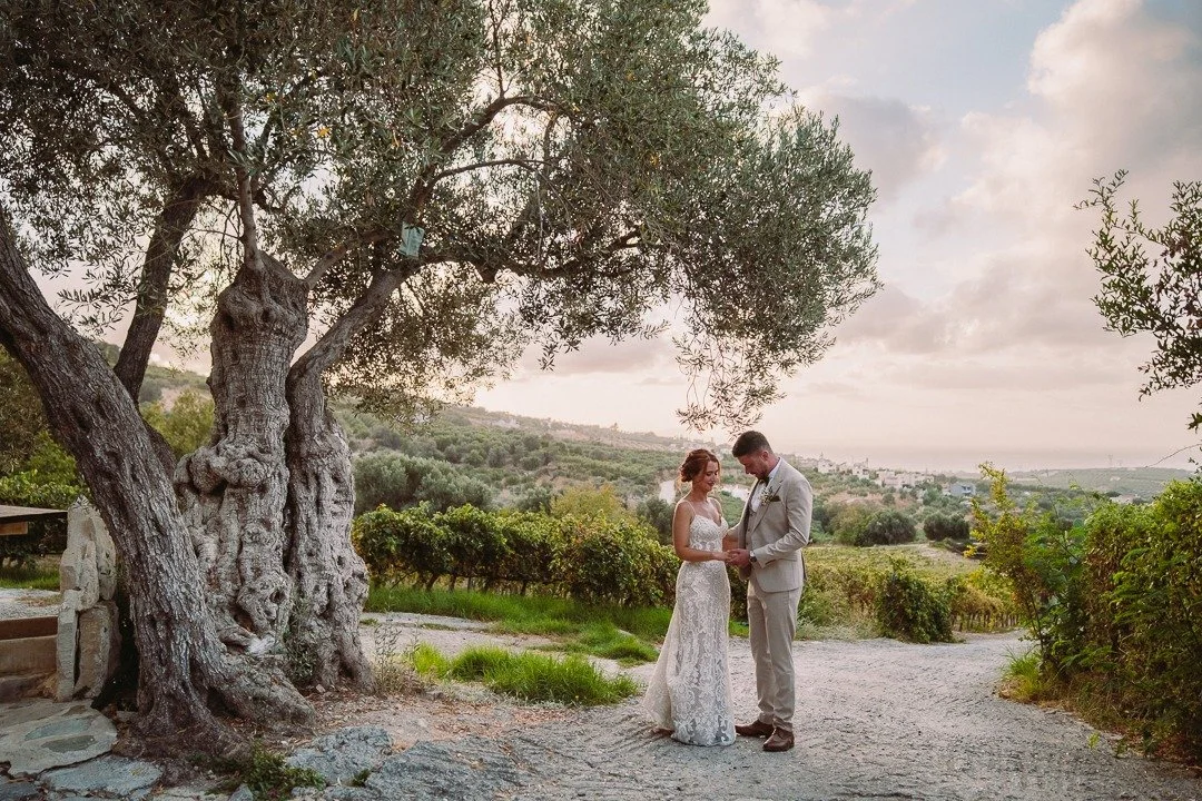 When the sky in Crete just adds that touch of blush to your wedding photos. #weddingphotos #cretewedding #weddingsabroad #bridegroom