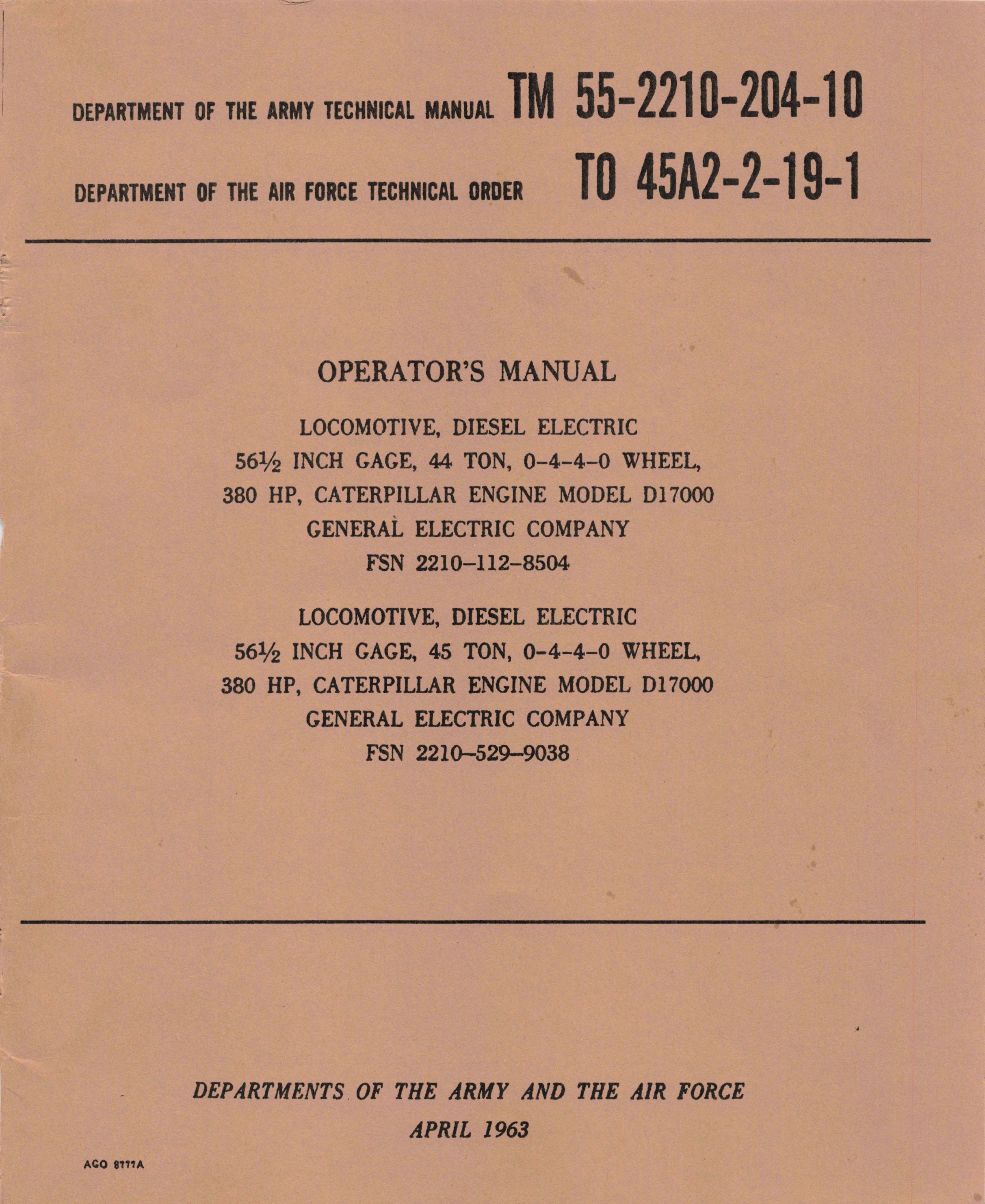 4/1963 U.S. Army Operator's Manual