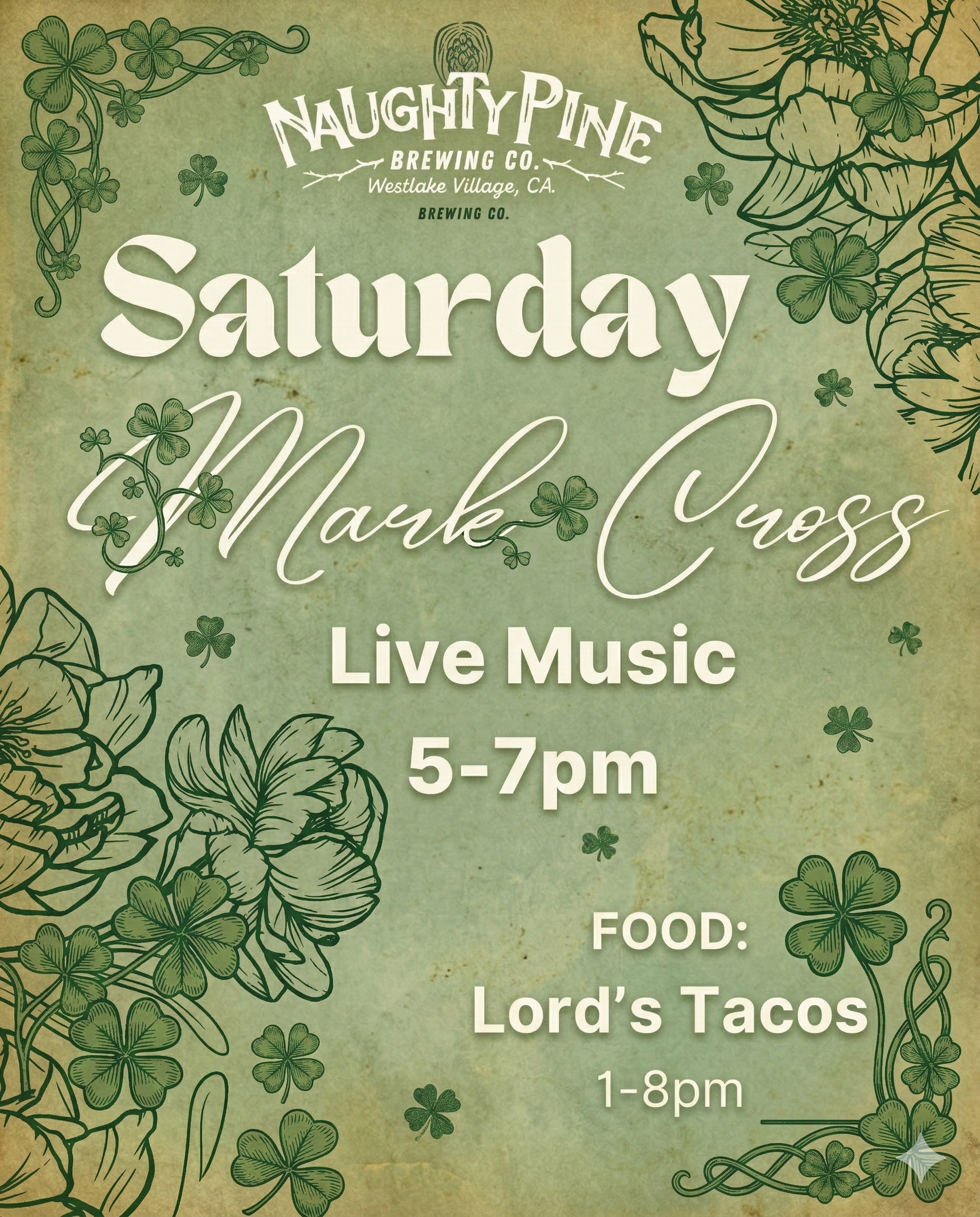 Mark Cross 5-7pm and Lord's Tacos 1-8pm.