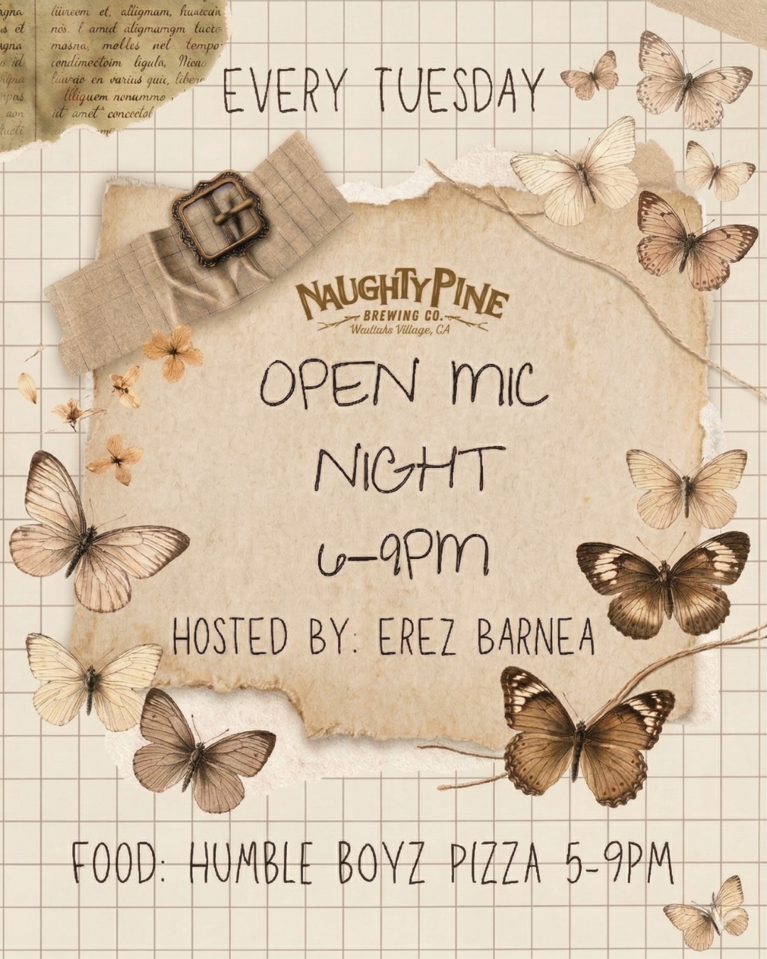 Open Mic 6-9pm and Pizza 5-9pm.
