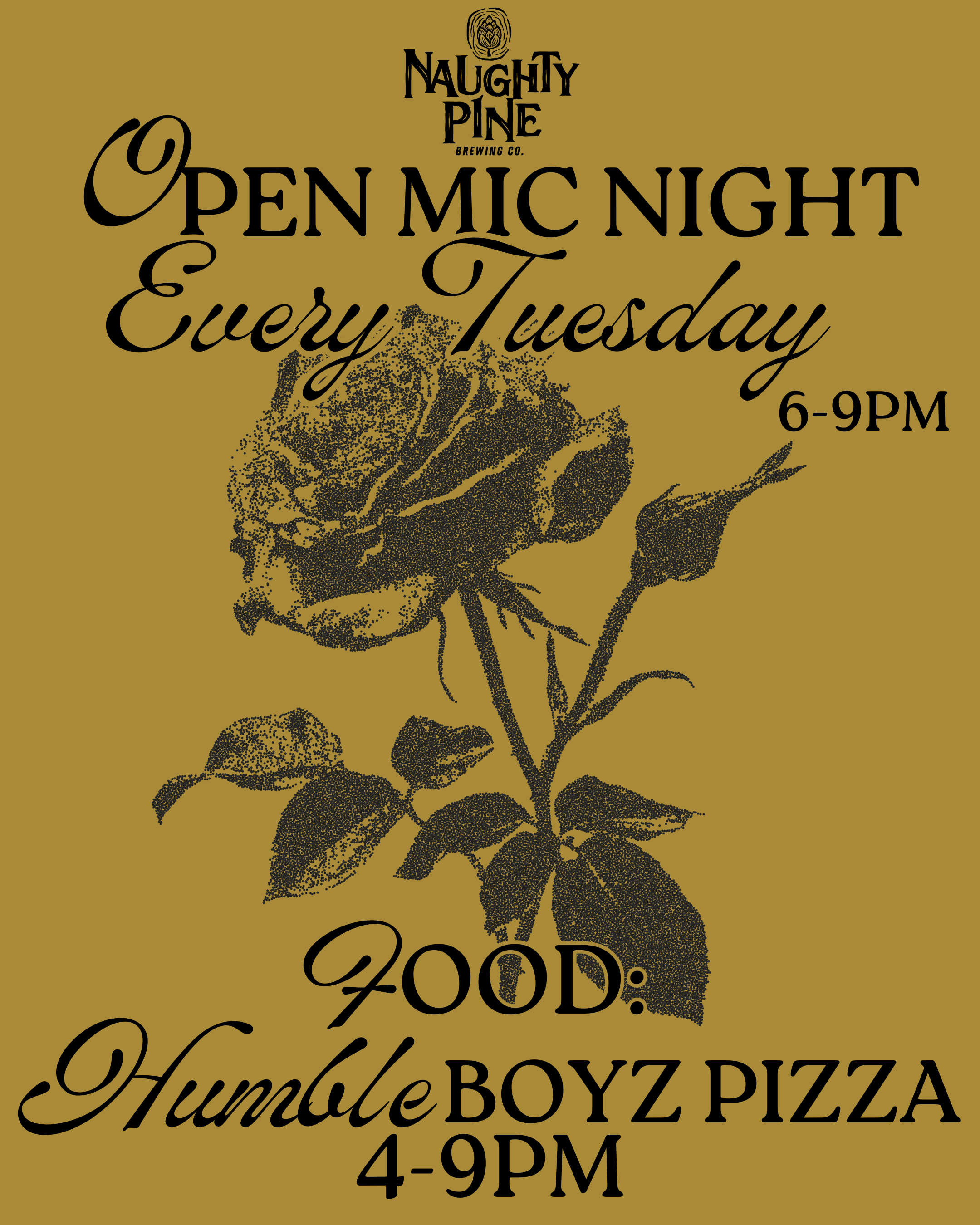 Open Mic 6-9pm. Humble Boyz Pizza 5-9pm.