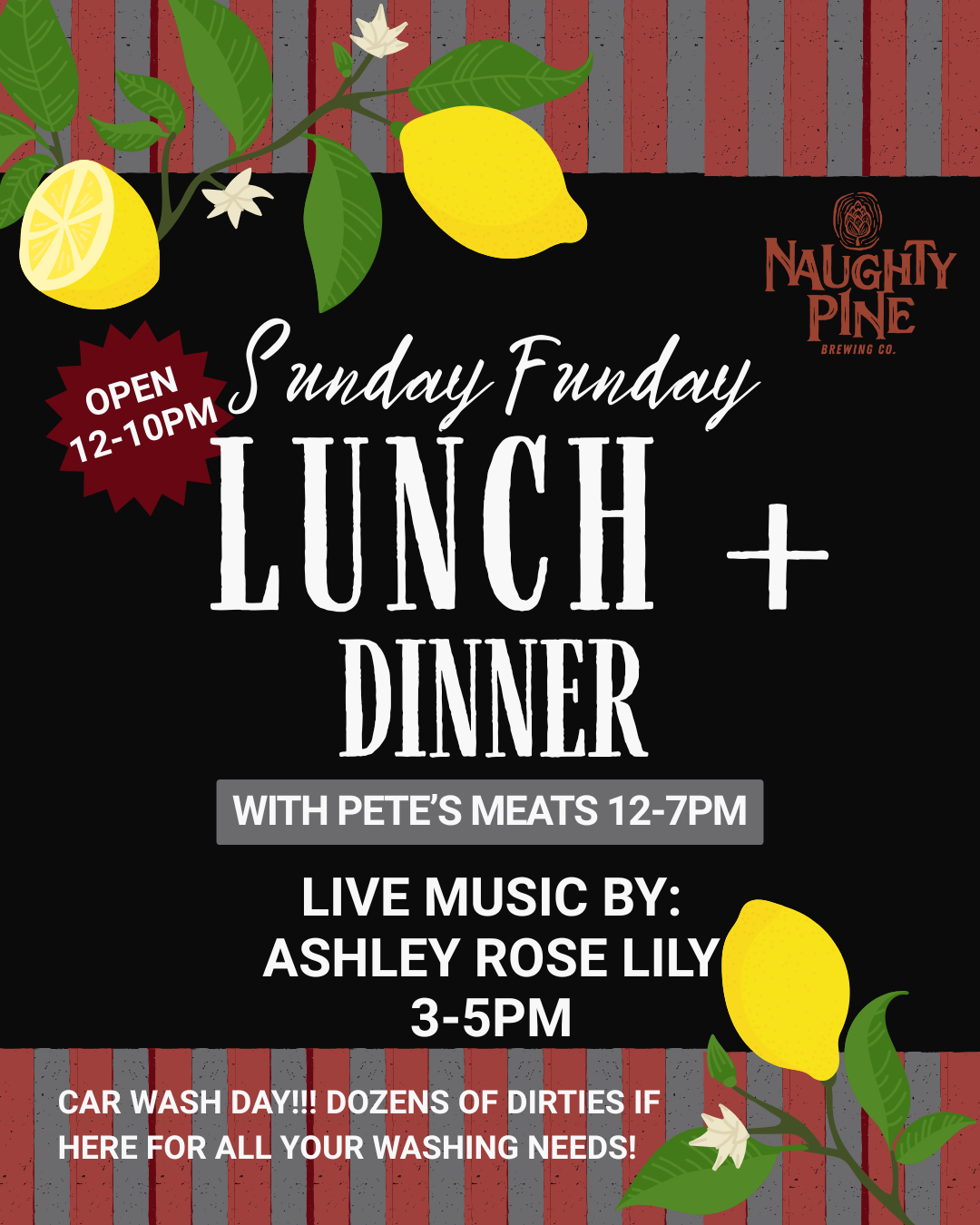 BBQ 12-7PM. MUSIC 3-5PM.