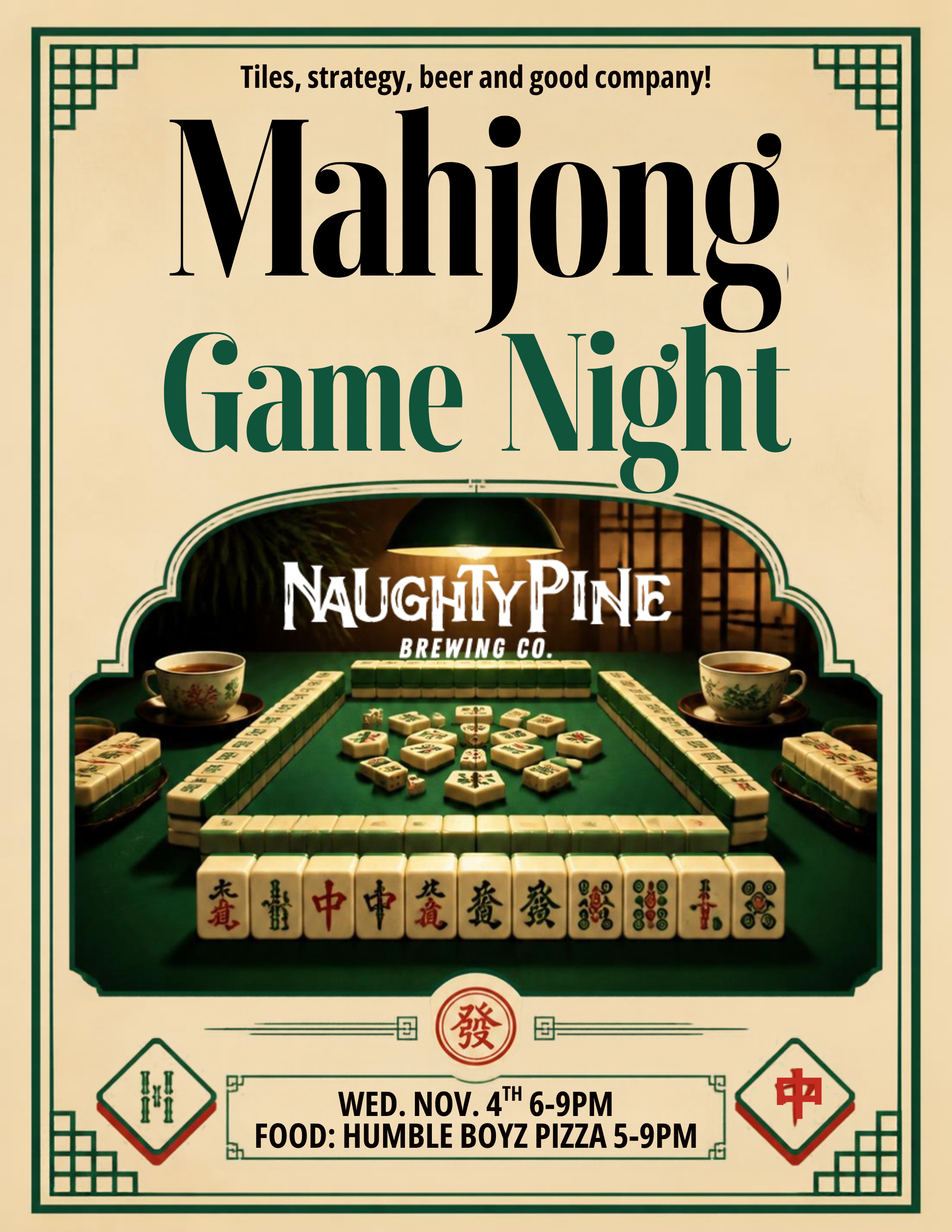 Mahjong night 6-8pm.