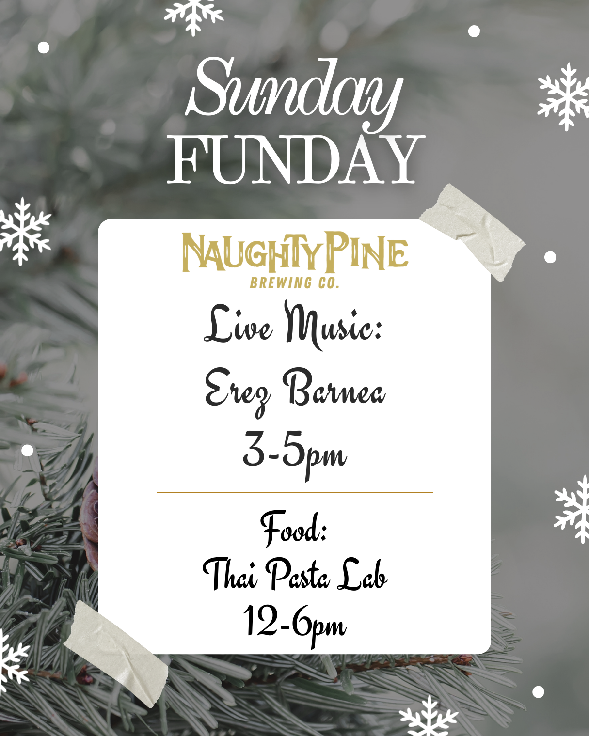 Erez Barnea Live 3-5pm and Thai Pasta Lab 12-6pm.