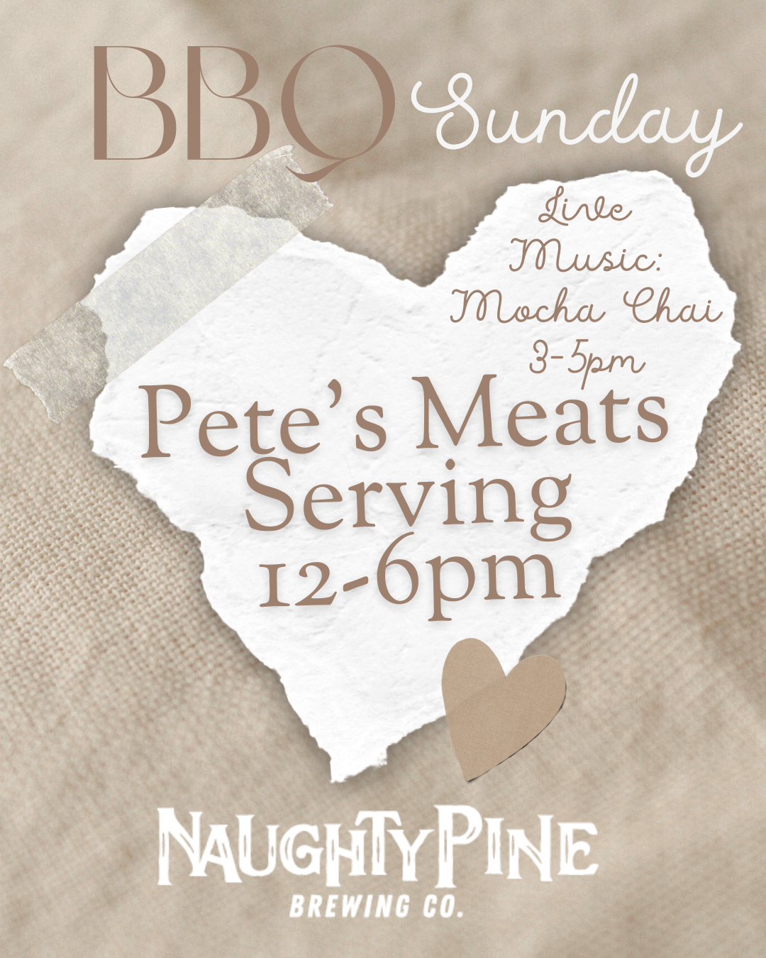 Mocha Chai 3-5pm and Pete's Meats 12-6pm.