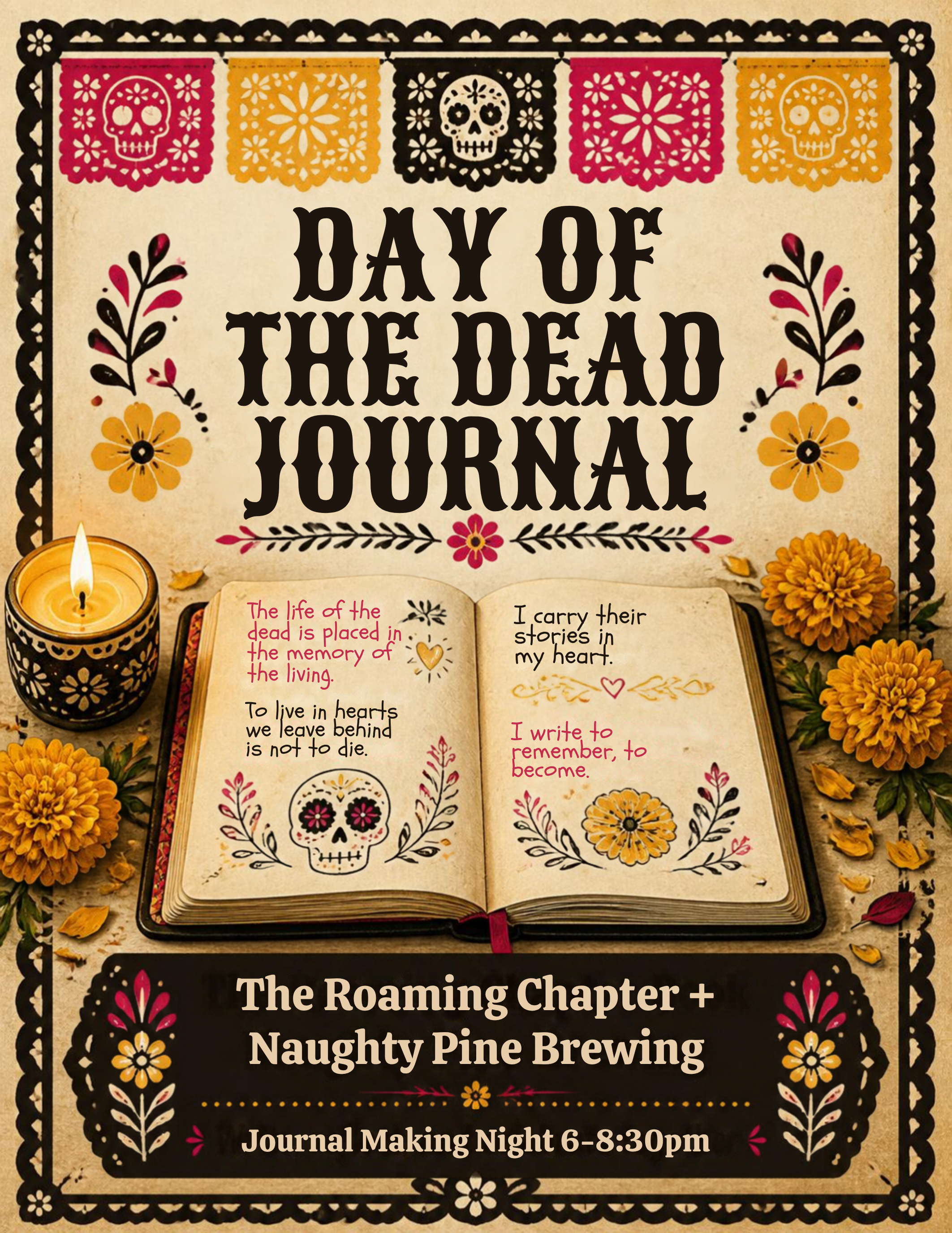 Day of the dead journal making night