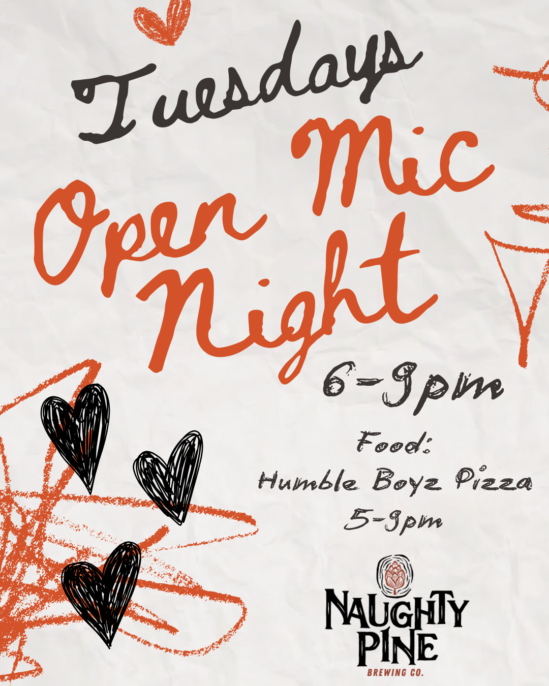 Open Mic 6-9pm. Humble Boyz Pizza 5-9pm.