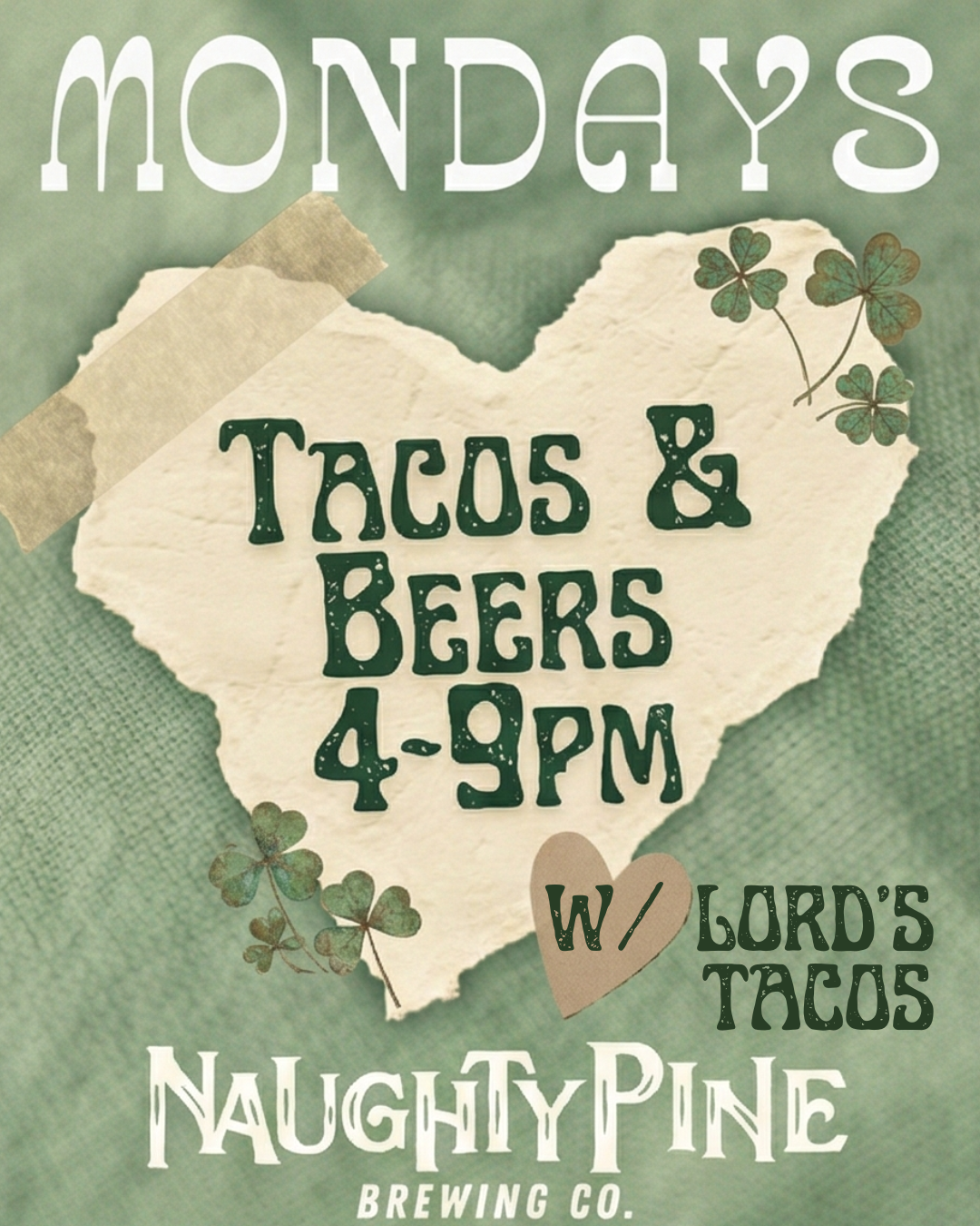 Open 4-9pm. Tacos 4-9pm.