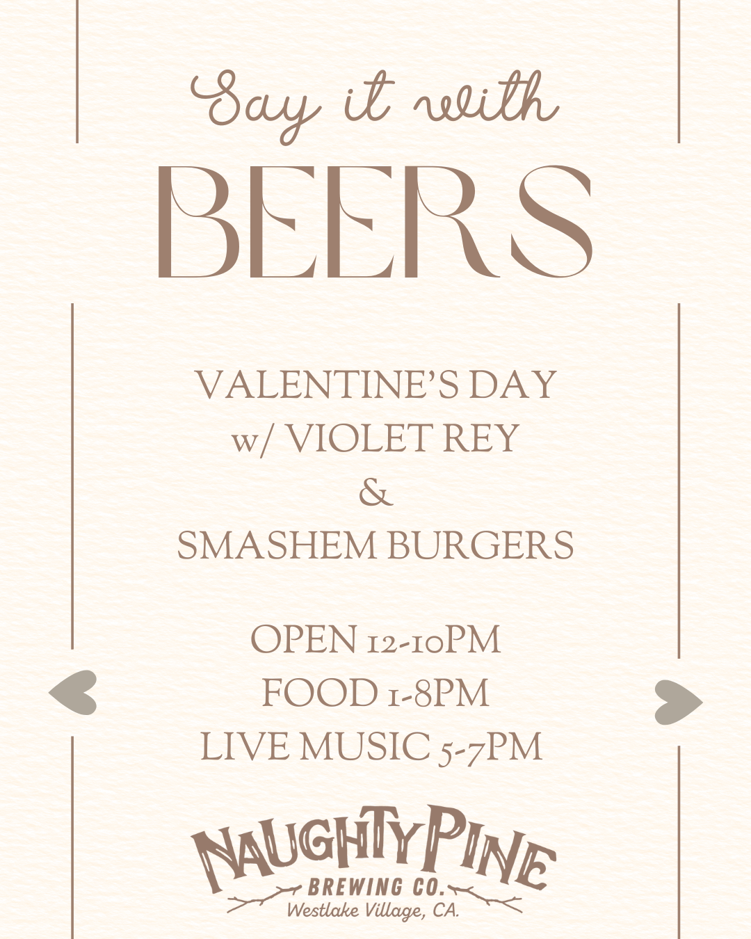 Violet Rey 5-7pm and Burgers 1-8pm.