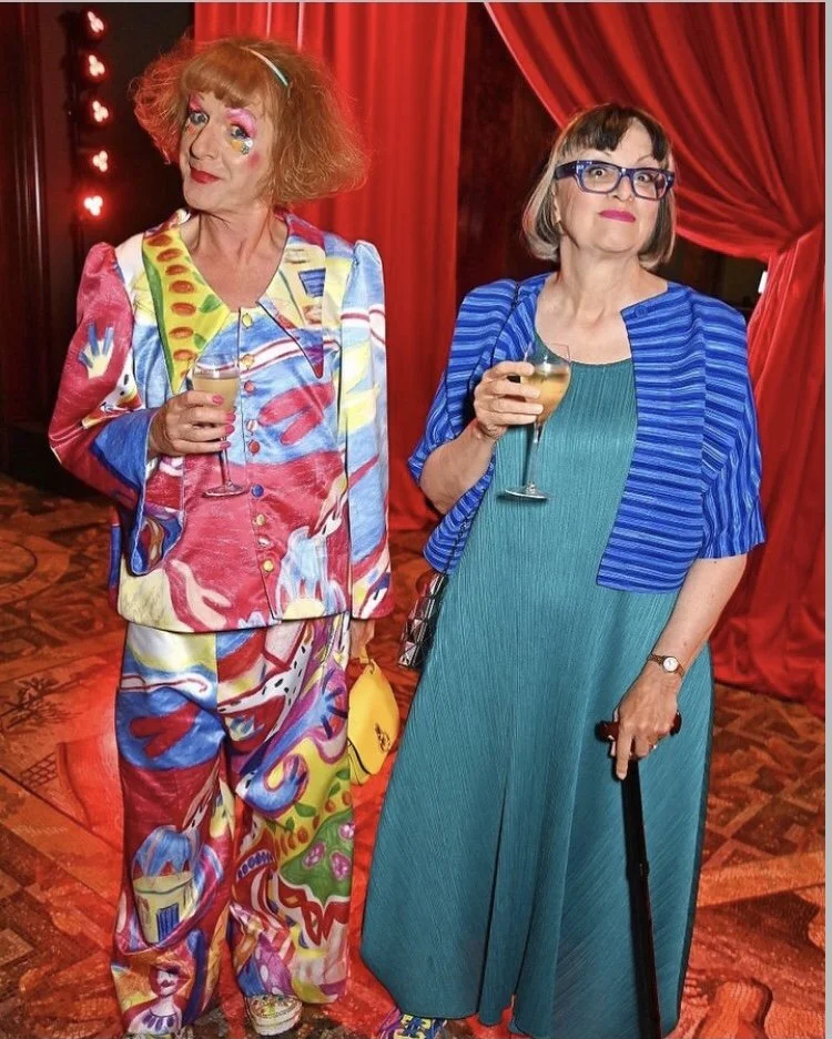 Grayson and Philippa Perry attending the National Gallery’s Summer Party wearing my bespoke trouser suit.