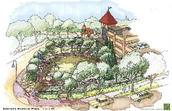 Sketch graphic of Mound downtown public space