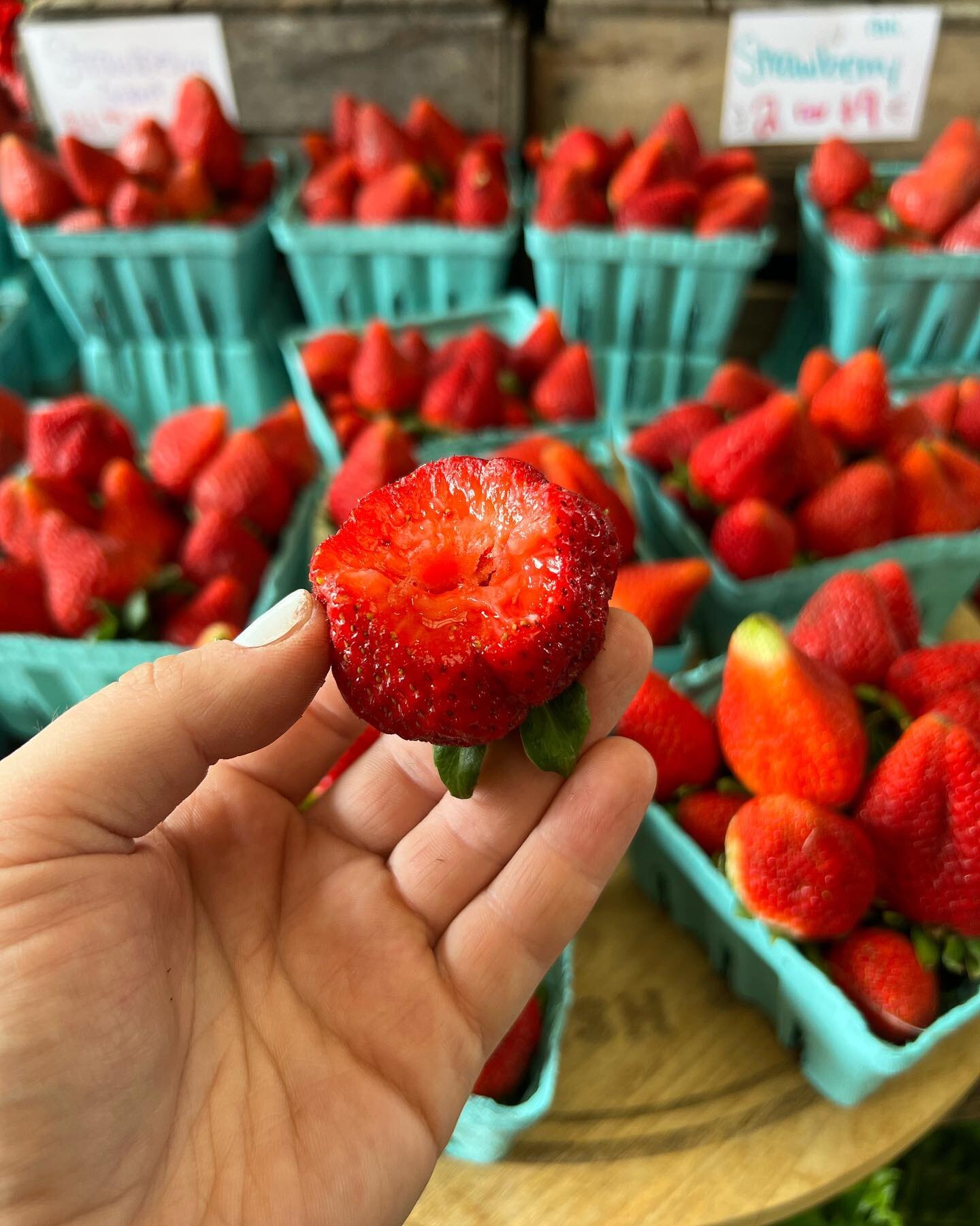 Strawberry explosion!! 🍓 

Sweet as candy, ripe and ready to indulge 😍😍

2/$9 or $4.99/qt

#strawberry #freshstartfg #startyourdayfresh