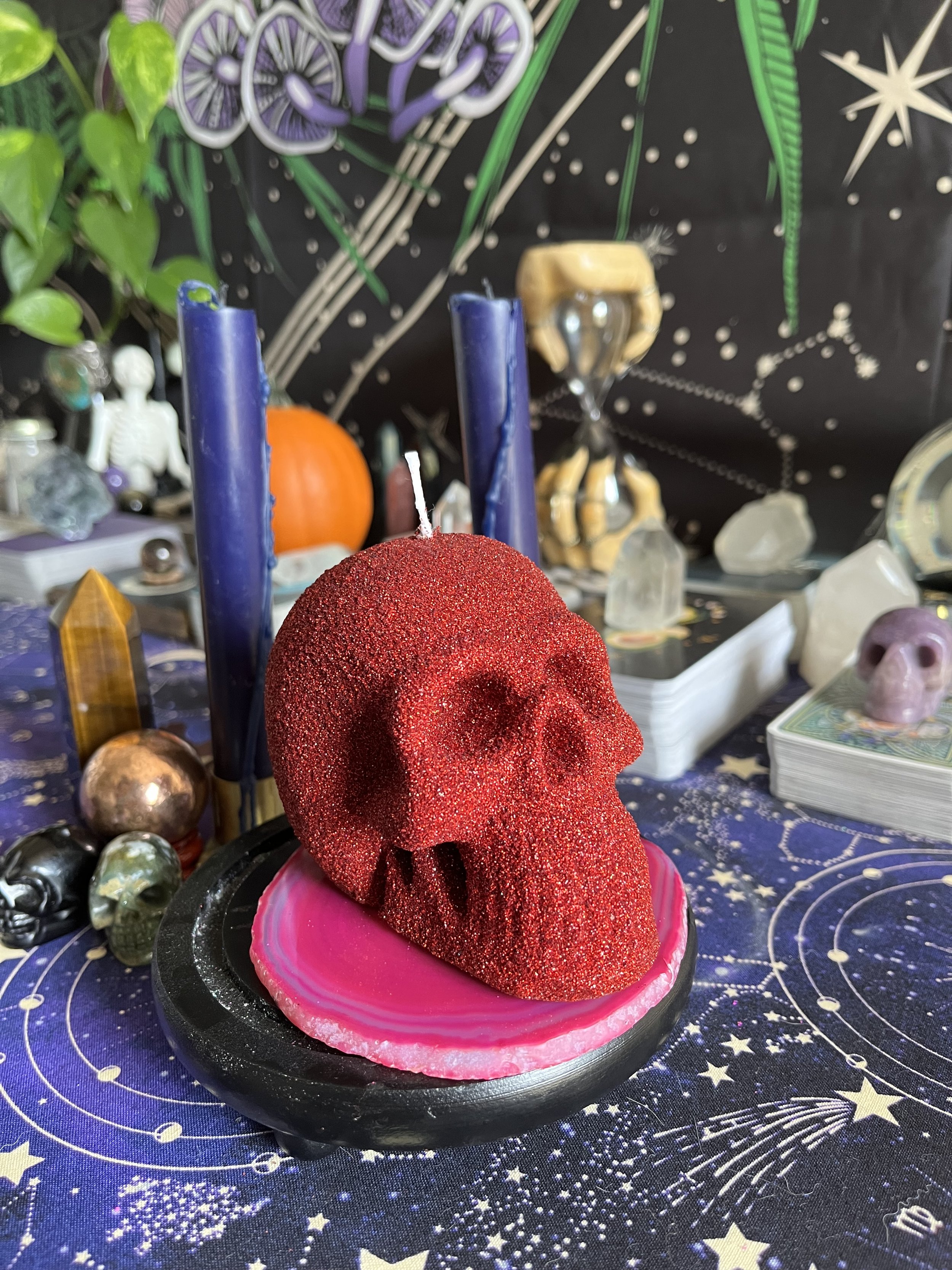 Sparkly Skull Candles
