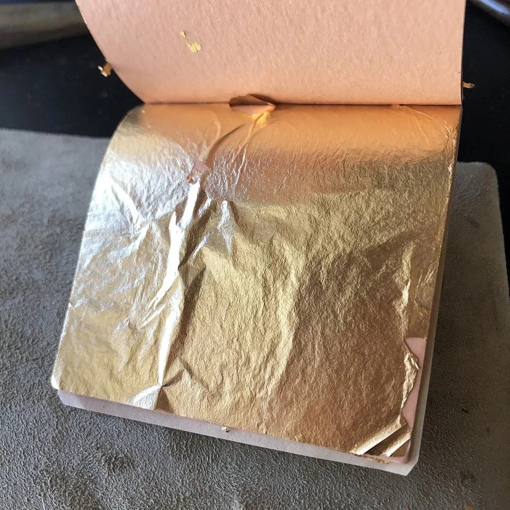 Carnet de feuilles d'or