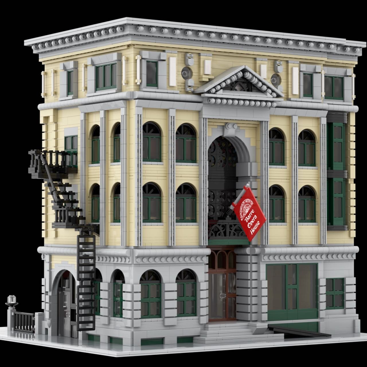 Lately, I&rsquo;ve been having fun with Studio, a digital LEGO designer. Here&rsquo;s my version of the Barre Opera House, scaled to fit a LEGO modular city. Swipe through to see the real opera house at the end! What have you been making lately?
#btm
