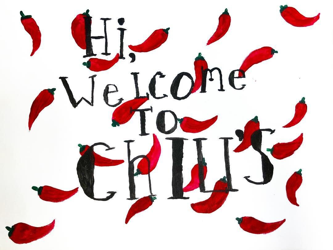Sometimes 8th graders make awesome fan art. This one&rsquo;s for you, @chilis ! #fanart #designlab #chilis #welcometochilis