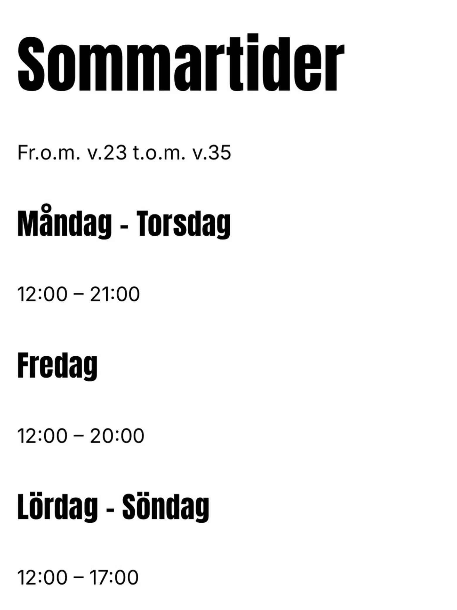 Nu p&aring; m&aring;ndag kortar vi ner &ouml;ppettiderna! 

Sommarkortet finns att k&ouml;pa f&ouml;r 1100kr och &auml;r giltigt under juni, juli och augusti.
