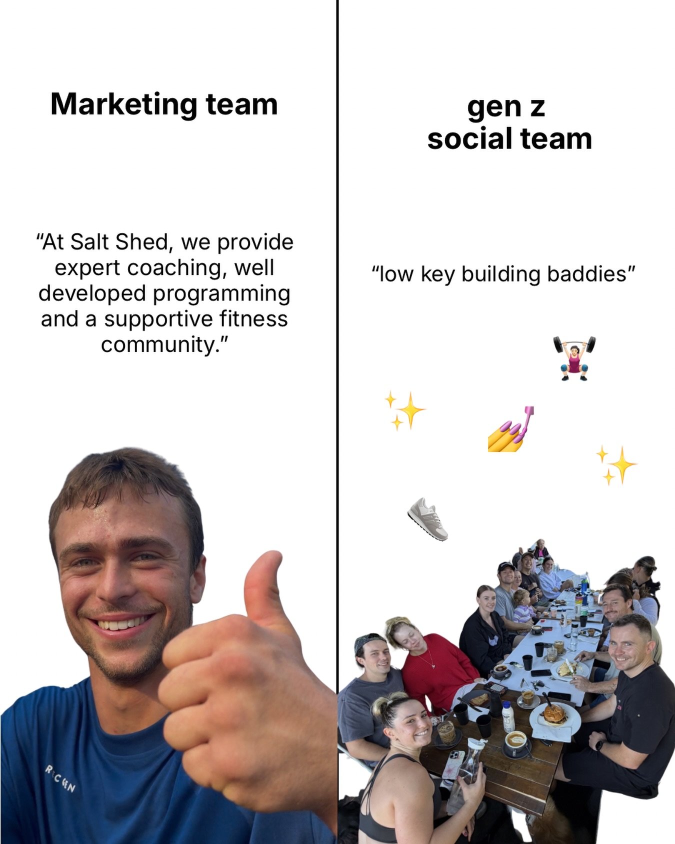 Except we have neither a marketing team or social team 🫪

#smallbusiness #gym #marketingtrend
