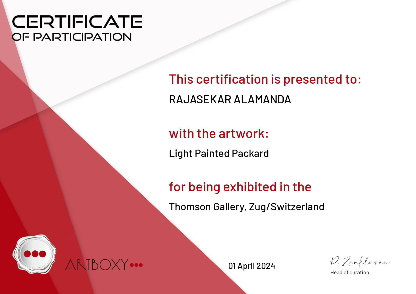 Rajasekar Alamanda Thomson Gallery Light Painted Packard.png