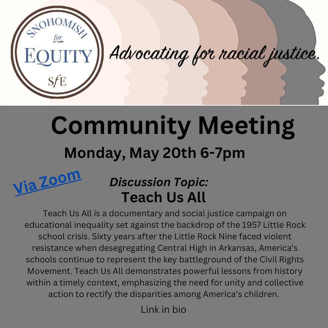 Join us for our next community meeting on Monday, May 20th! We will be discussing the film &ldquo;Teach Us All&rdquo;. We hope you can watch the film prior to the meeting and we welcome you even if you don&rsquo;t find the time to watch it. 
The link