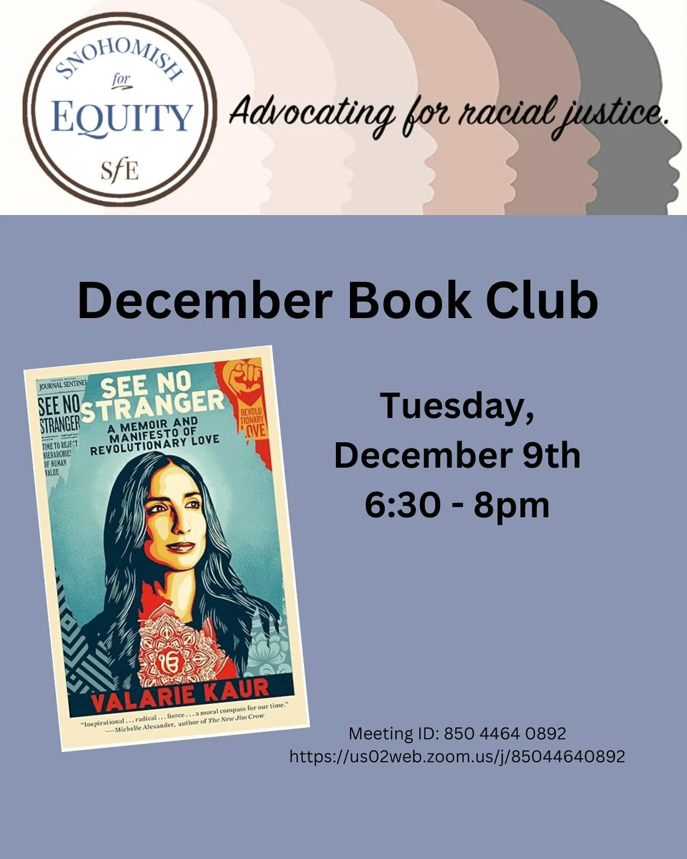 📖 our last book club read for 2025 is See No Stranger by Valarie Kaur! 
We meet on December 9th so you have plenty of time to read (or listen to the audiobook - it&rsquo;s fantastic!). 

&ldquo;See No Stranger is a practical guide to changing the wo