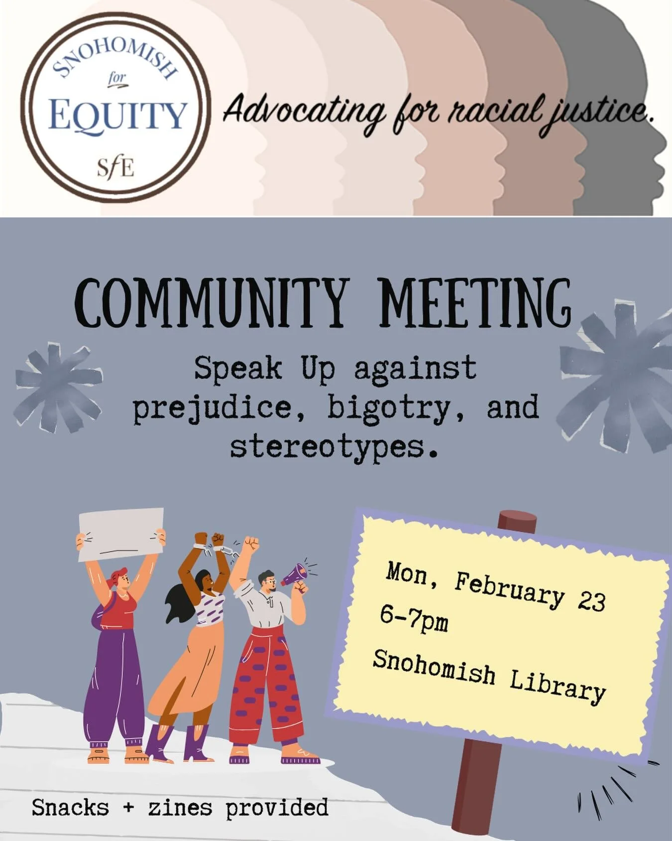 Updated! We are meeting on Monday, FEBRUARY 23!
&mdash;&mdash;

In February, we are continuing to learn how to intervene as a bystander when witnessing harassment.

For our January meeting, we invited you to attend one of Right To Be&rsquo;s free onl
