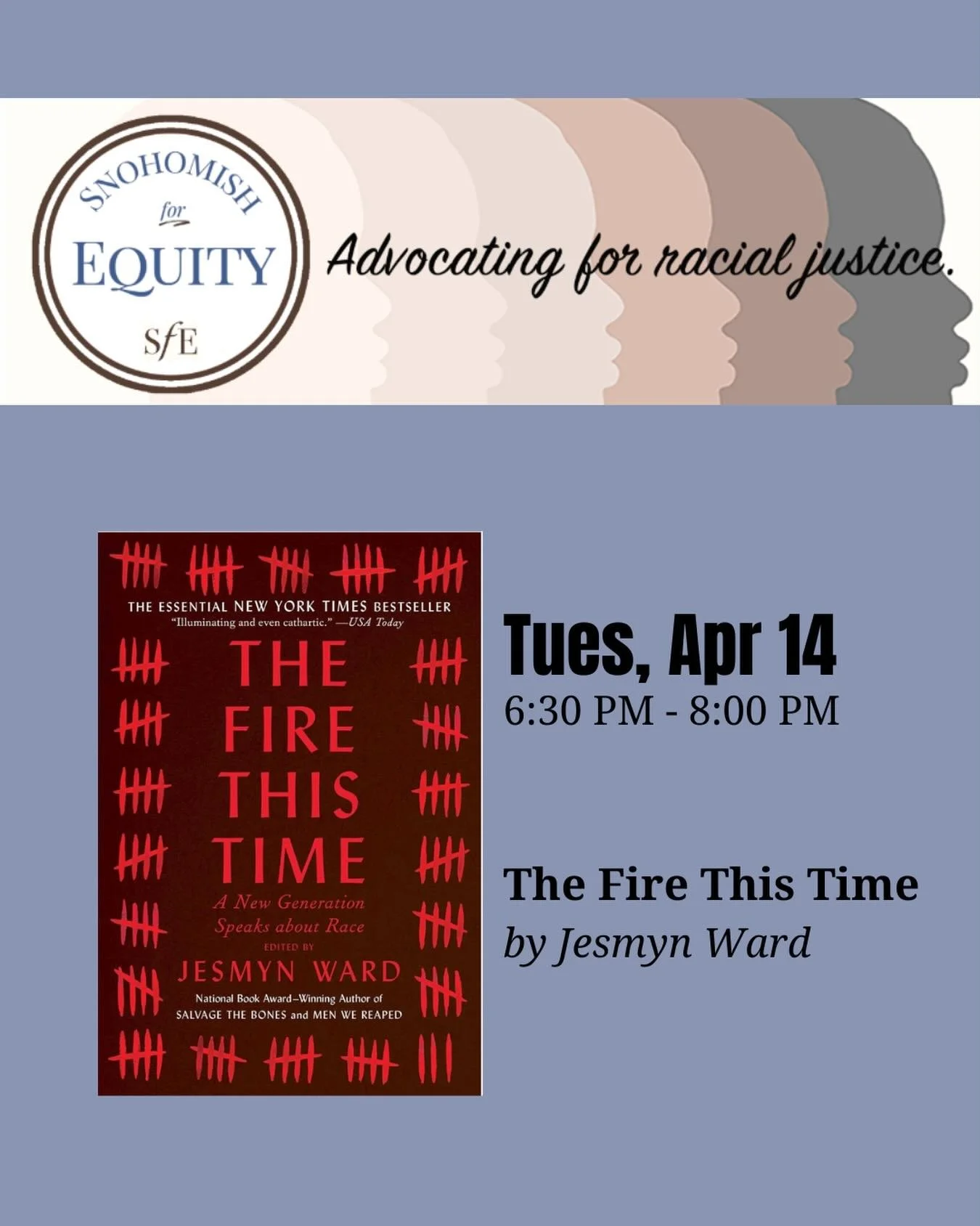 It&rsquo;s time to start reading for our next book club in April! The Fire This Time by the amazing Jesmyn Ward!