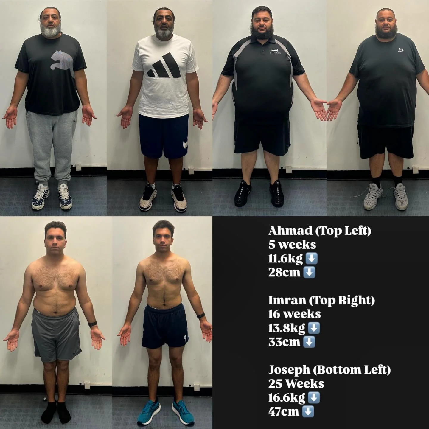 🔵⚪️⚫️ The guys have been killing it lately at TT! 🙌

3 different men.
3 different stages of their health and fitness journey.
3 different decades in age. (40s, 30s and 20s)
Getting the same awesome results. 🤝

The foundation and principles for imp