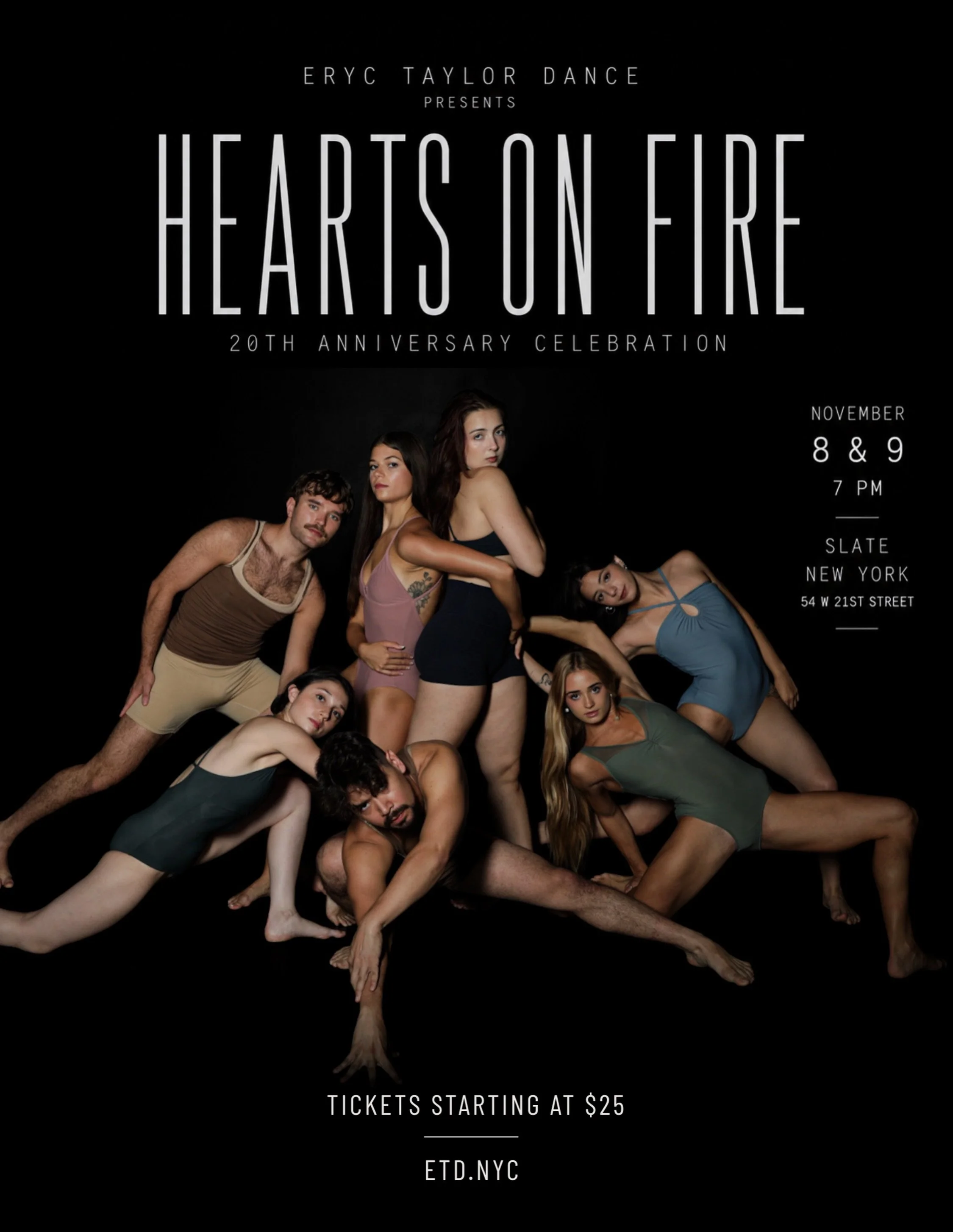 Join us at @slateny to commemorate two decades of Eryc Taylor Dance. We&rsquo;re kicking off the night with a pre-show celebration, leading into a powerful performance of our newest work, Hearts on Fire ❤️&zwj;🔥. Explore the journey and secure your 