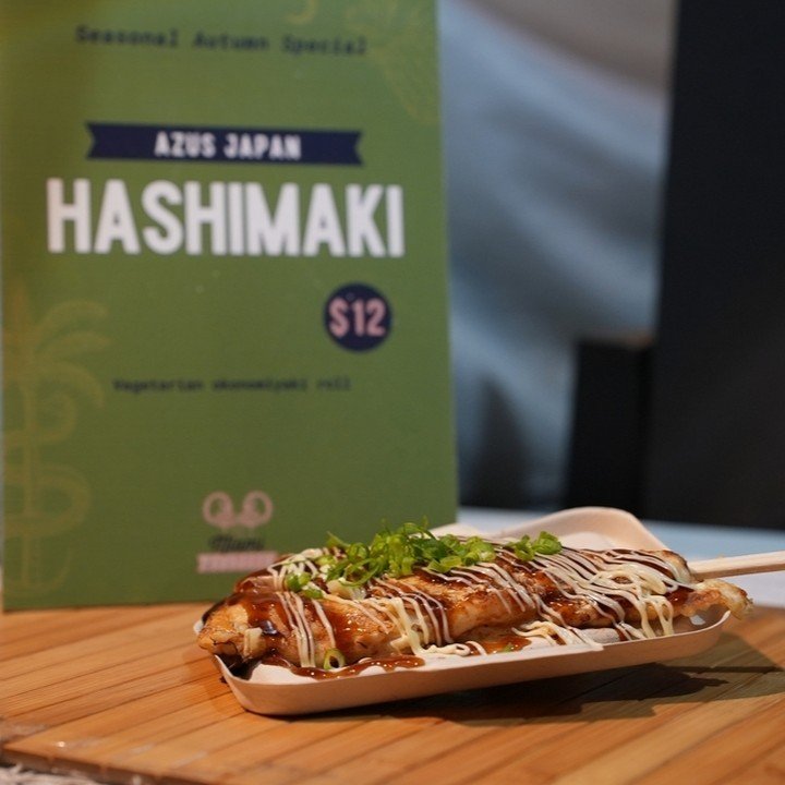 Only two weeks left to try these delicious Hashimaki (okonomiyaki on chopsticks) from @azus_japan before they're gone! Our Seasonal Autumn menu ends on May 31st! 🇯🇵