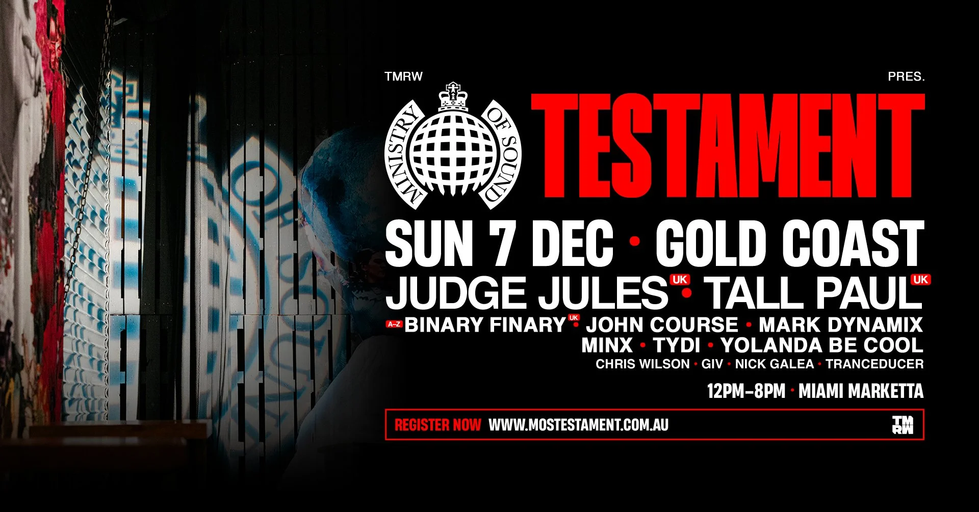 Ministry of Sound Testament 2025 - Gold Coast