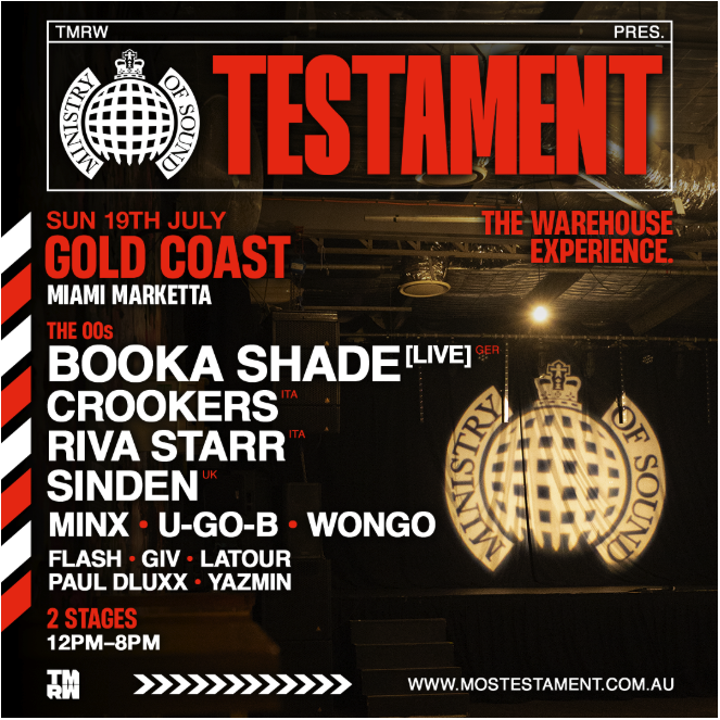 Ministry of Sound Testament 2026 - Gold Coast 00s Session