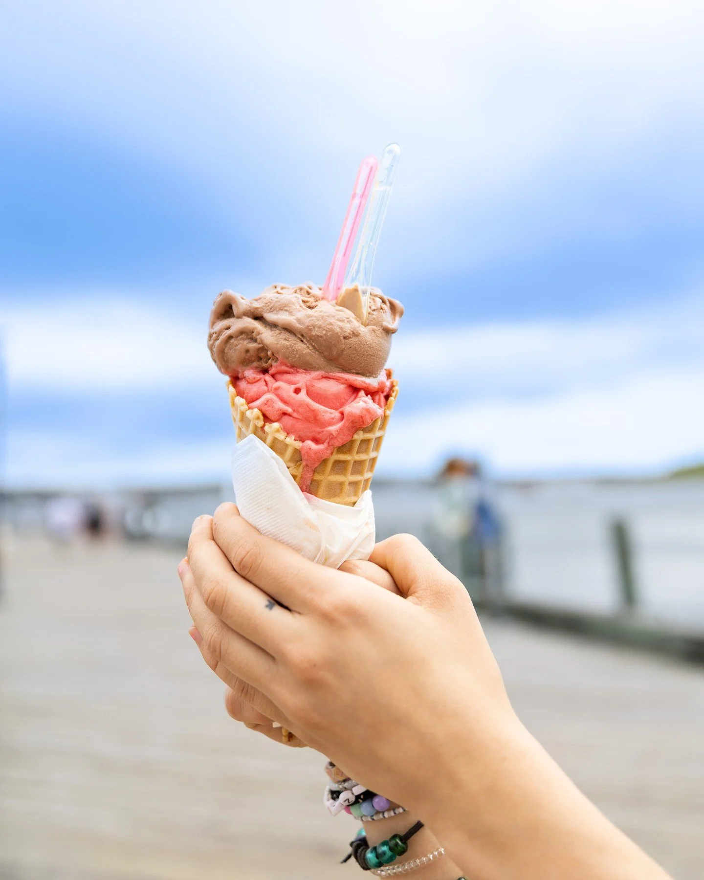 Our gelato carts are open &amp; ready for sunny waterfront strolls ☀️🍨