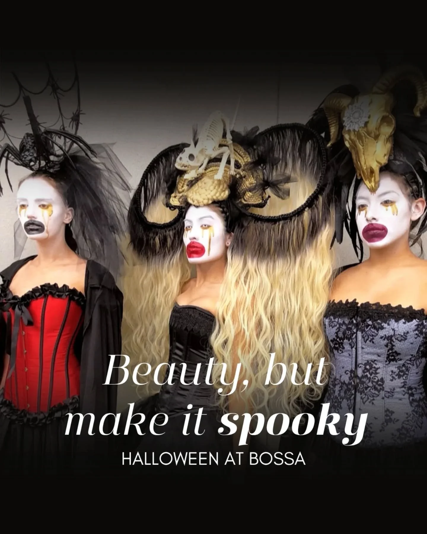 This Halloween, Bossa celebrates beauty as art, where creativity meets courage.
Every makeup, every detail, every texture tells a story.
These looks were by me, inspired by fashion shows and the fearless spirit of expression.
There are only 3 days