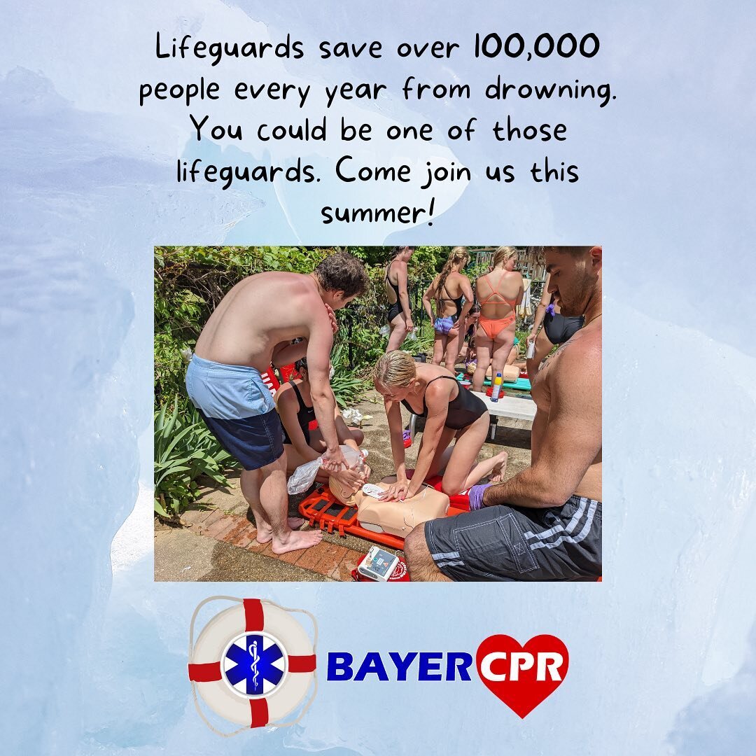 lifeguards do amazing things each year to keep you and your family safe. YOU could be one of those lifeguards too! register with us today to become a certified lifeguard and check out the other classes we offer too!!
#lifeguard #cpr #summer #summerfu