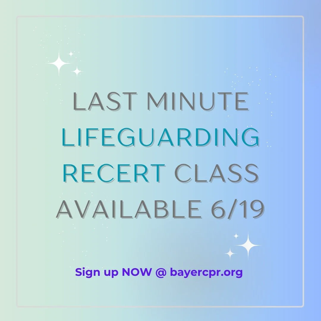 Need to get recertified as a lifeguard?? Sign up now!!