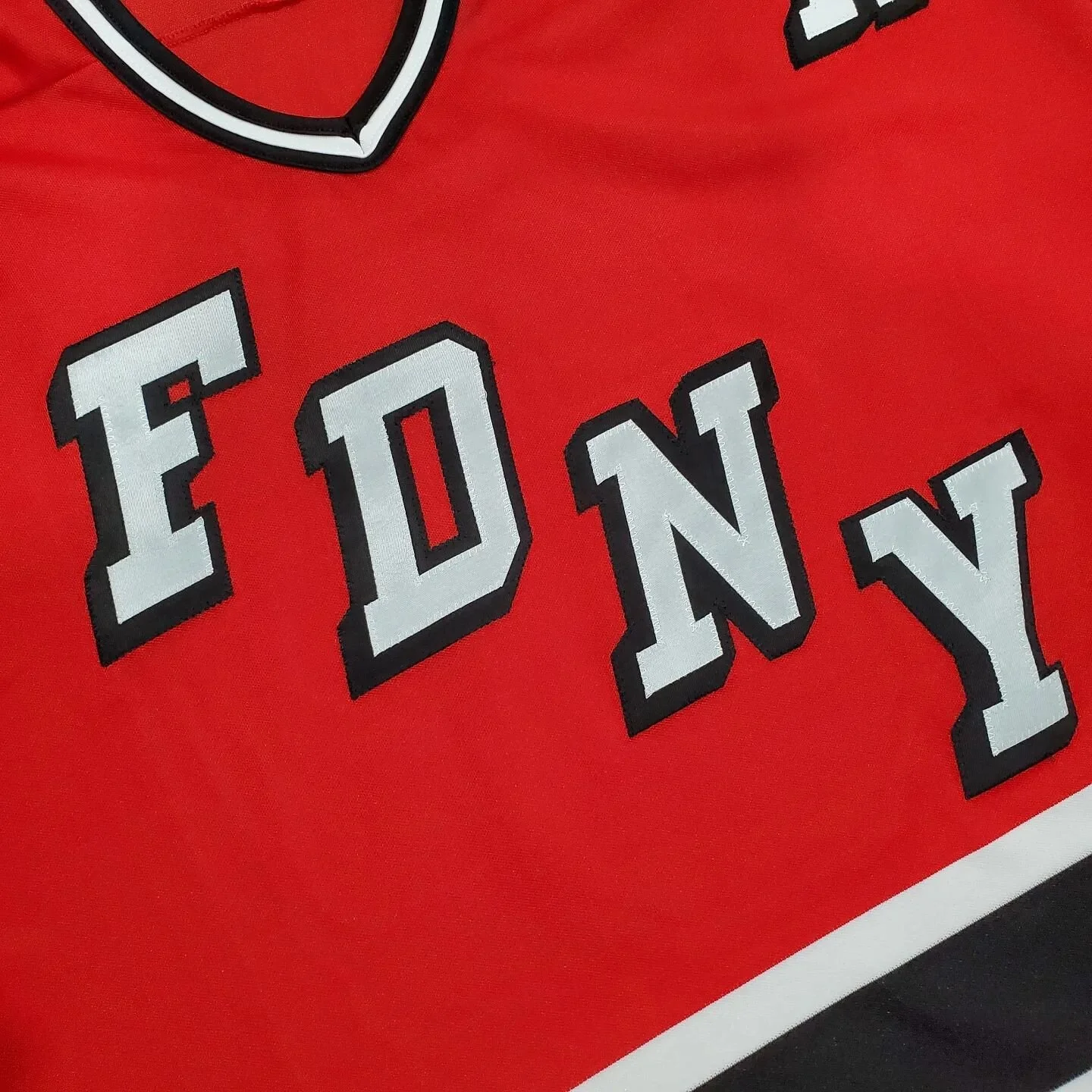 Stoked to catch the game today. FDNY vs. NYPD
Rescue Me was a blast to watch and I always wanted to make one of these beauties. Dennis Leary wore one of these in the show whenever they would toss some hockey action in an episode. 
@spittinchiclets