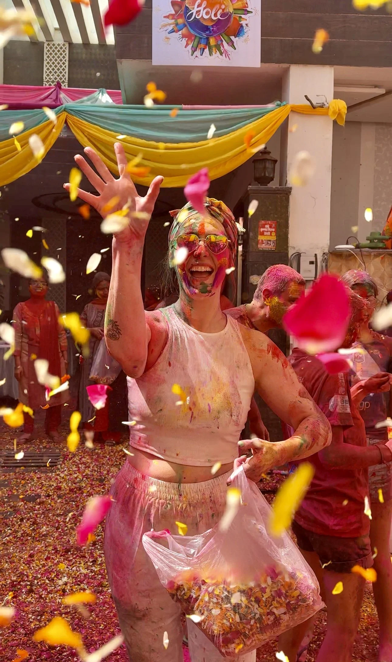 Playing Holi in India