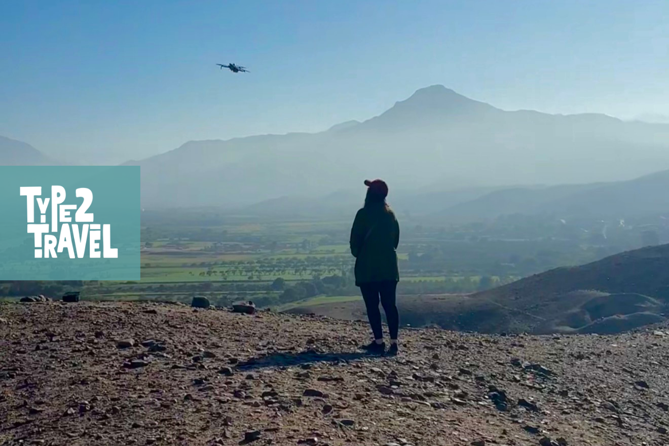 Flying a drone at the Nazca Lines in Peru